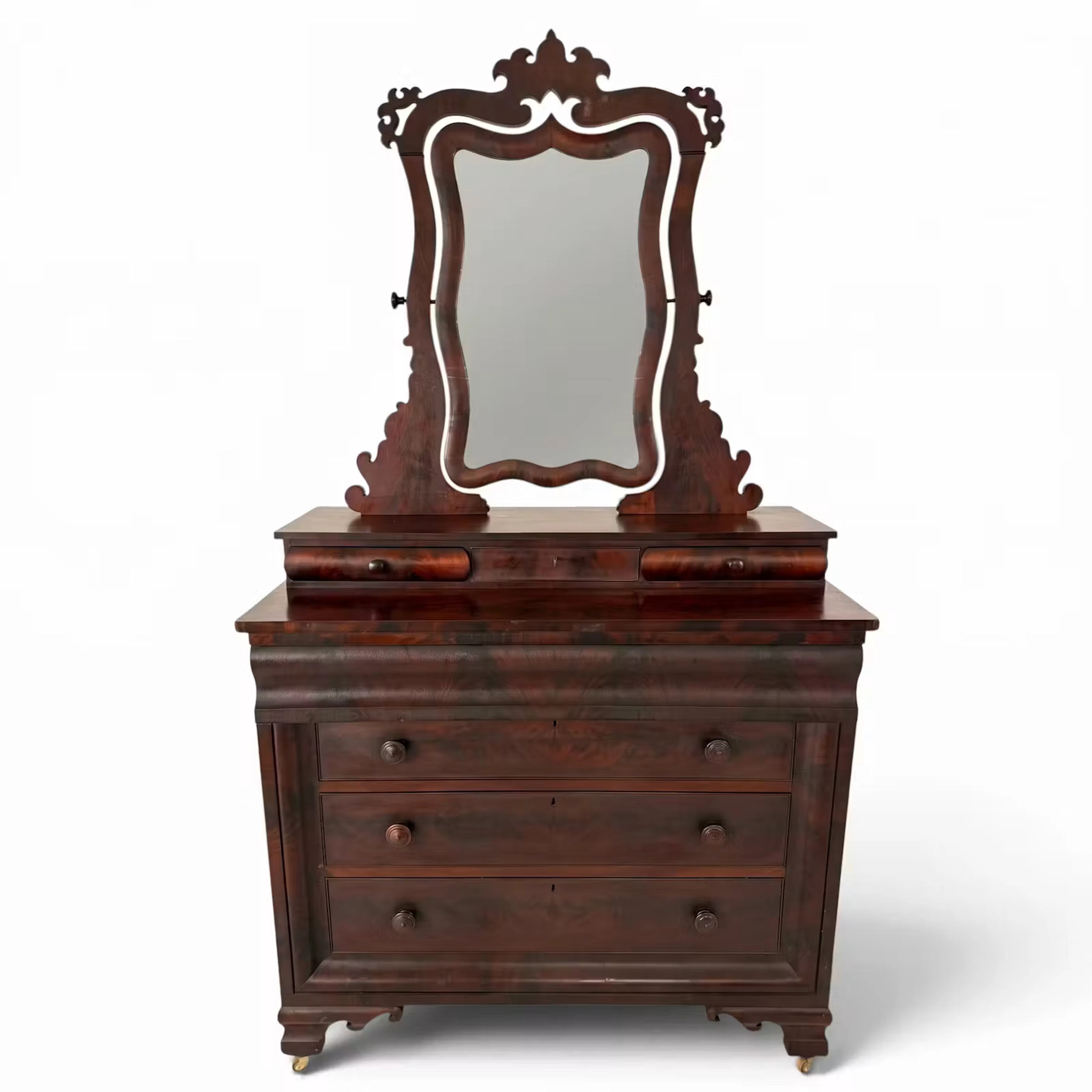 Lot 212: Late Classical Mahogany Dressing Bureau