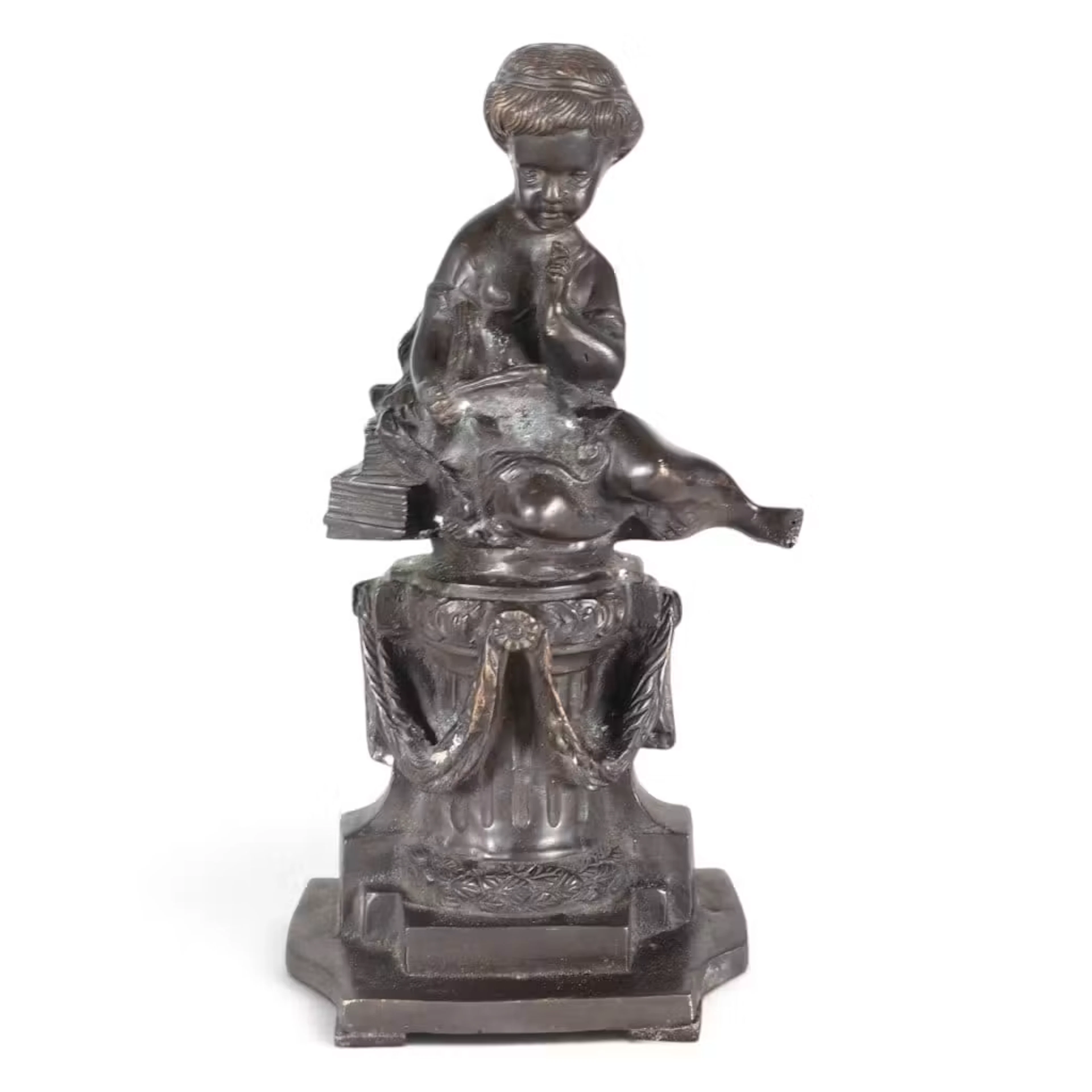 Lot 222: French Bronze Allegorical Child Figure