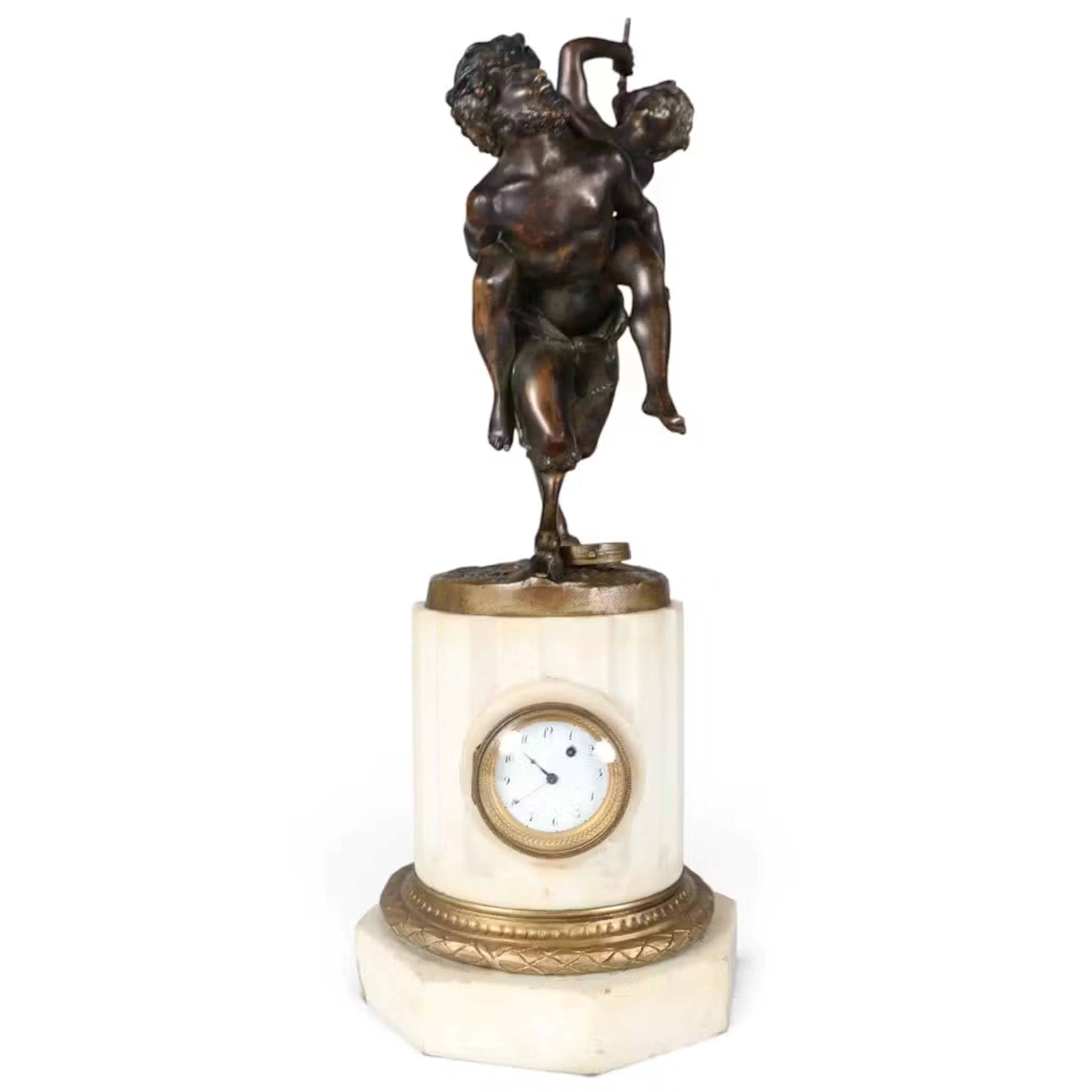 Lot 50: French Bronze Clock, Inscribed Clodion