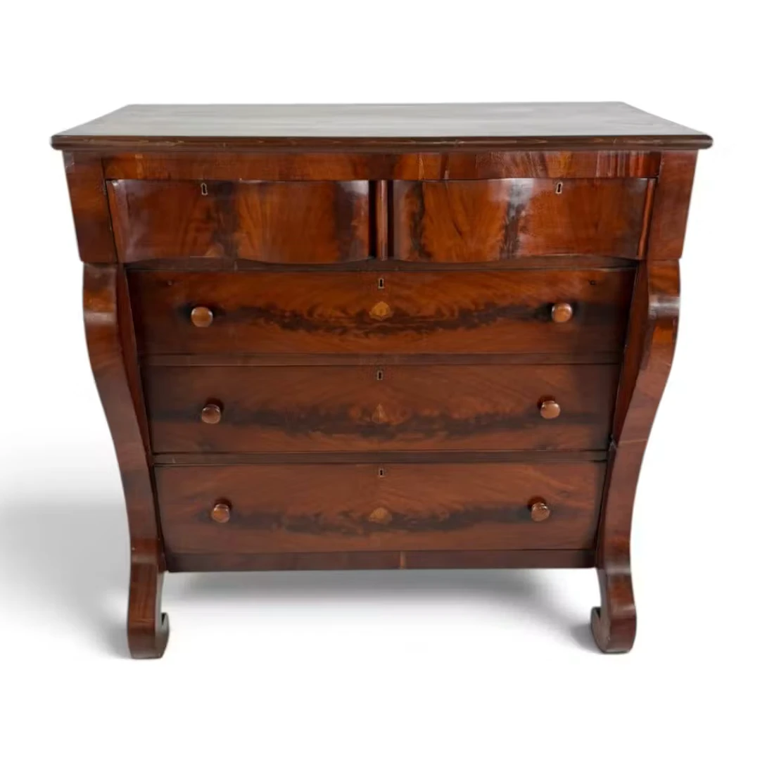 Lot 132: Empire Crotch-Mahogany Chest of Drawers