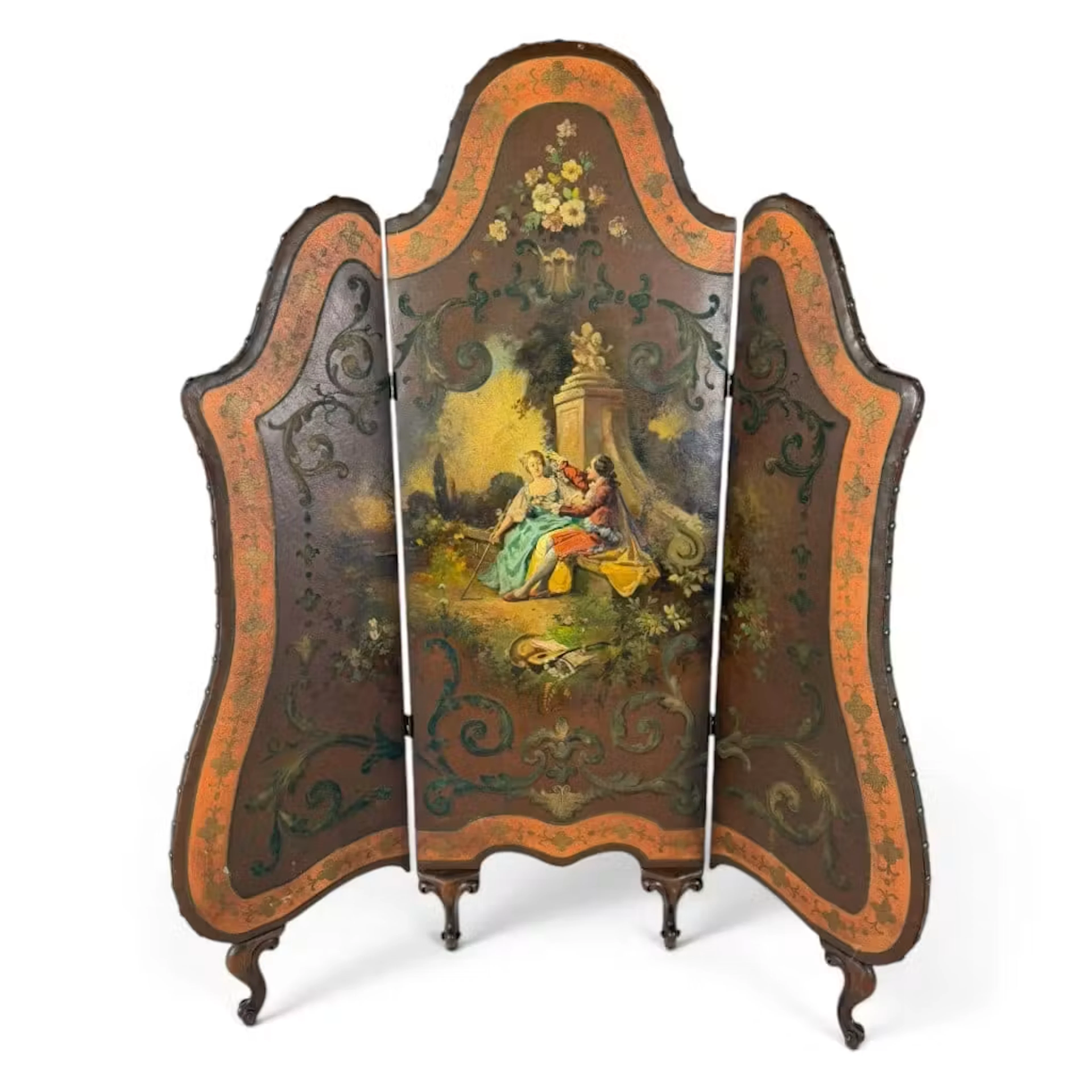 Lot 228: French Louis XV Revival Painted Screen