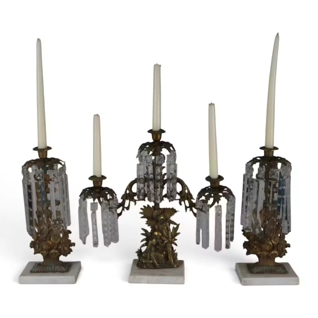 Lot 285: Three American Gilt-Metal Girandoles