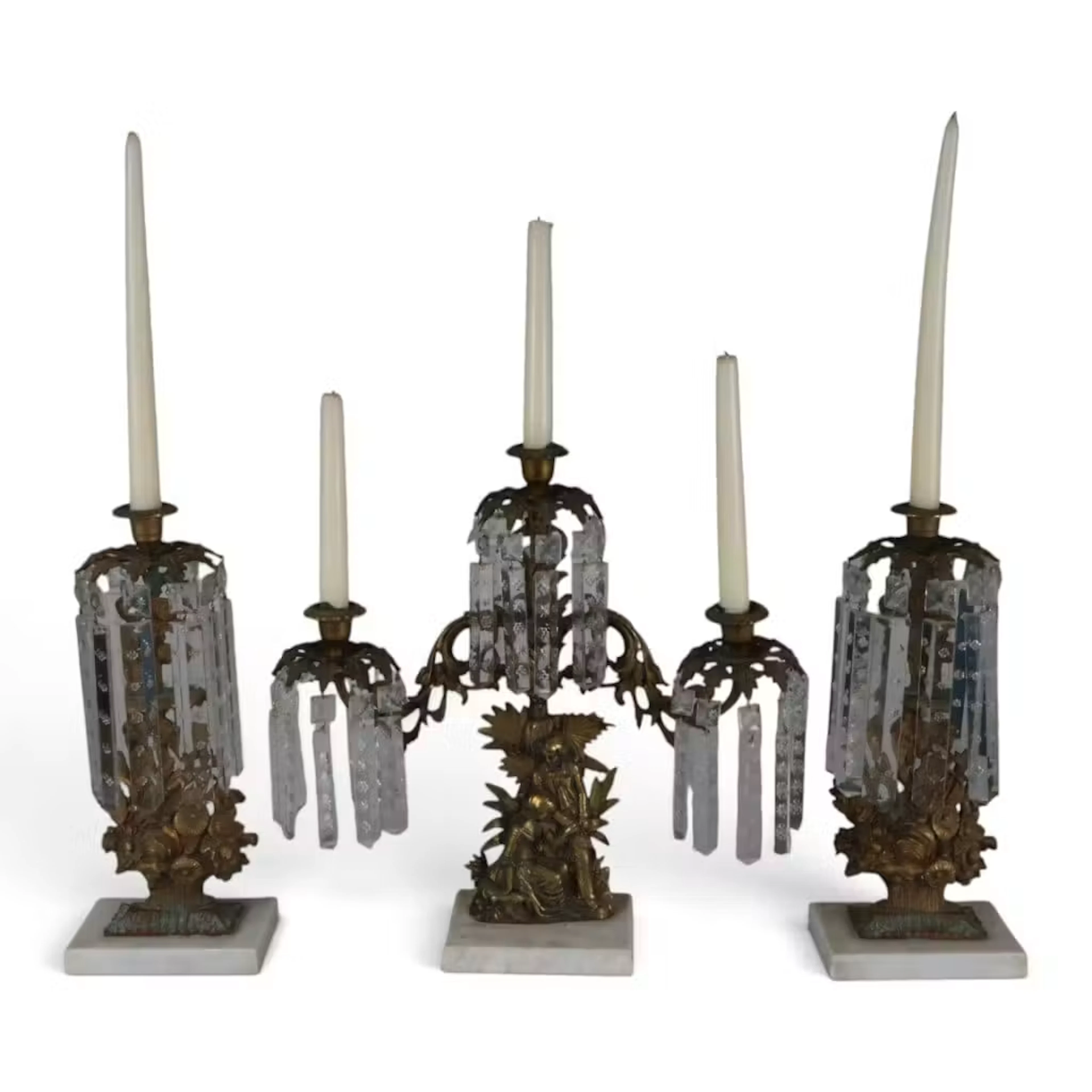 Lot 285: Three American Gilt-Metal Girandoles