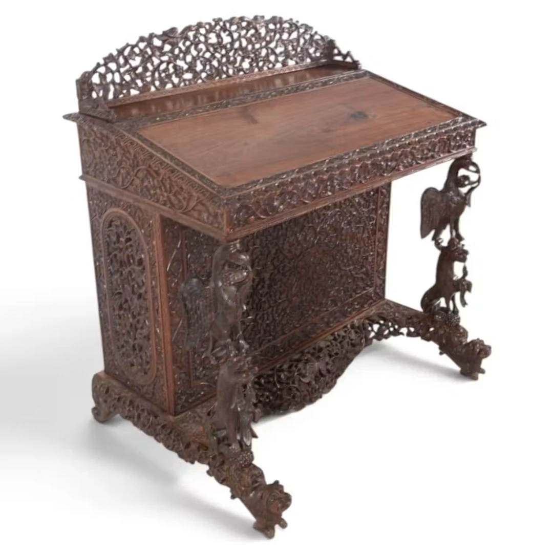 Lot 99: Anglo-Indian Carved Davenport Desk