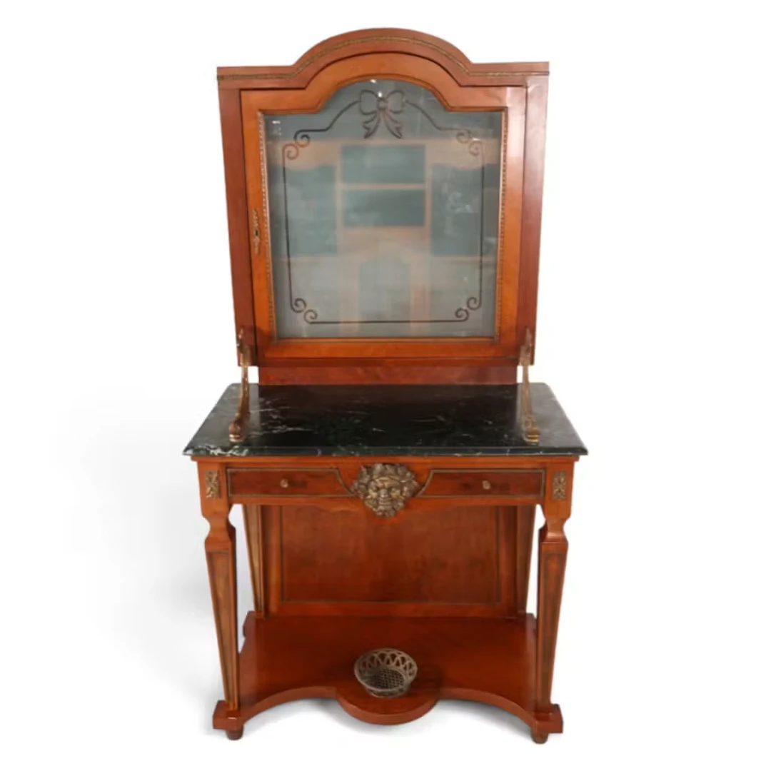 Lot 171: Marble-Top Secretaire with Dolphin Supports