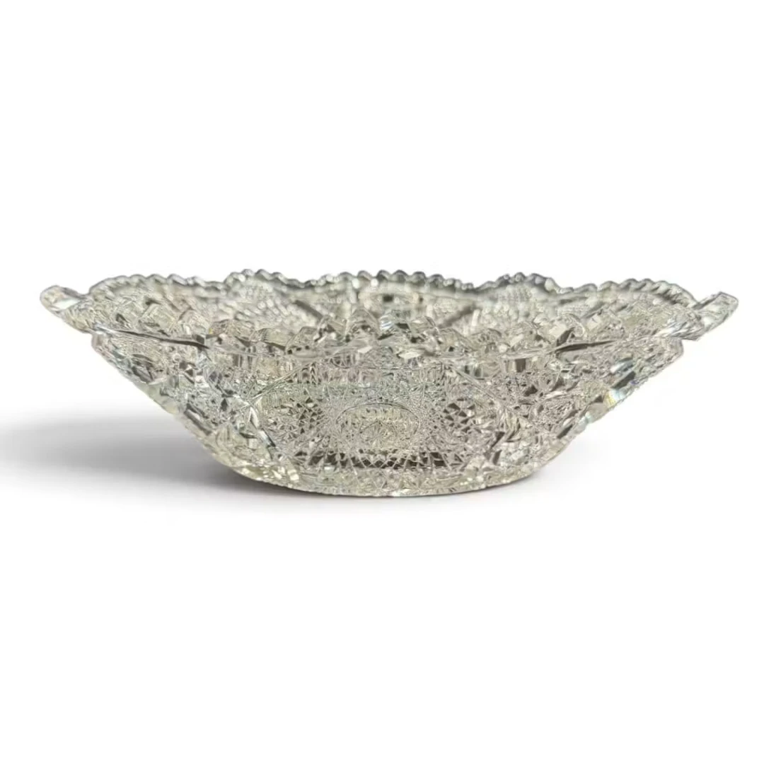 Lot 288: Floral Cut Glass Centerpiece Bowl