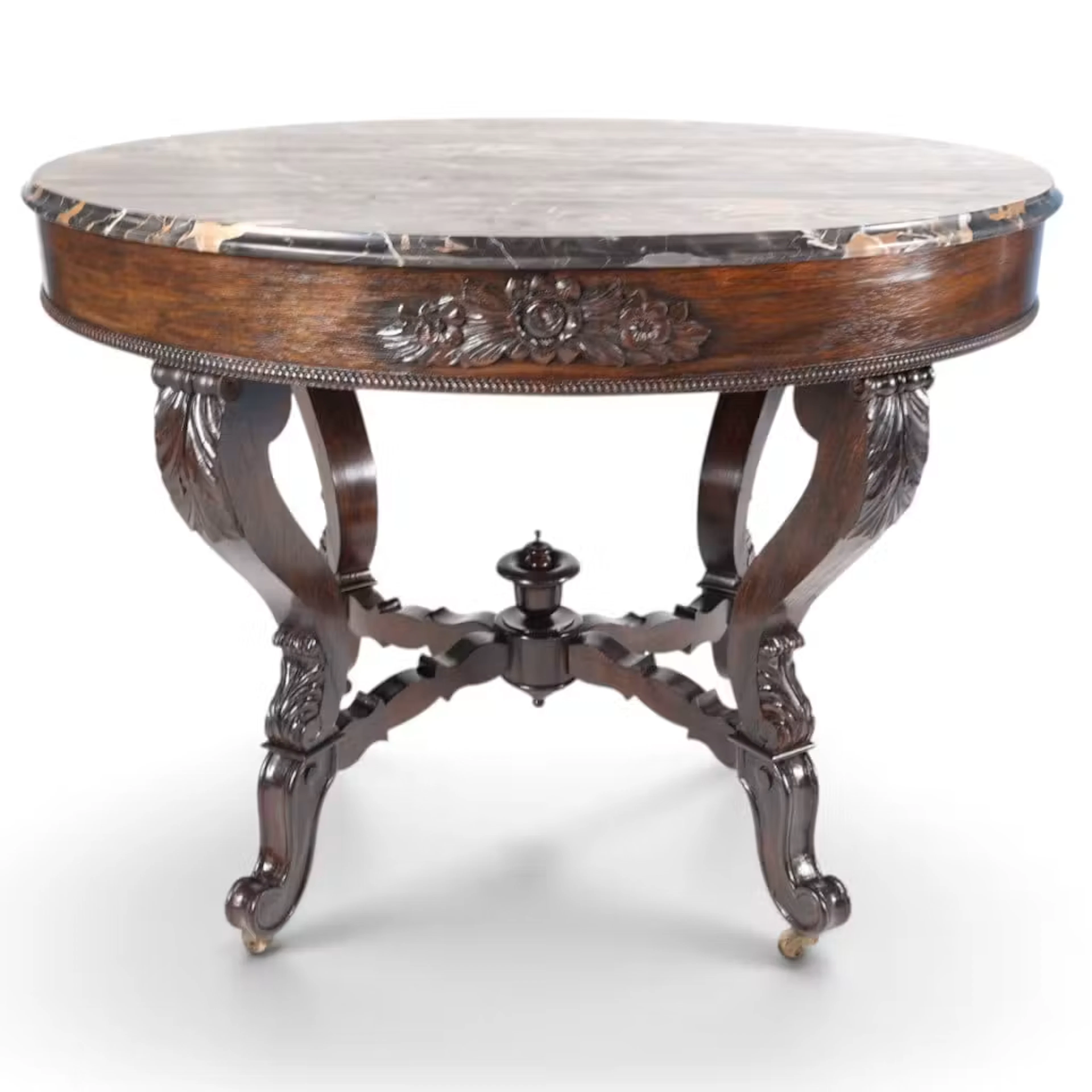 Lot 60: Rococo Rosewood & Marble Center Table