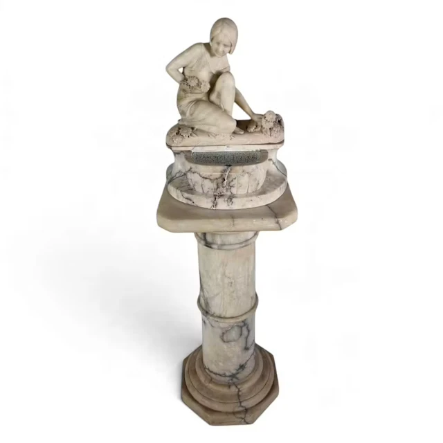 Lot 3: Art Deco Alabaster Figural Fountain Lamp