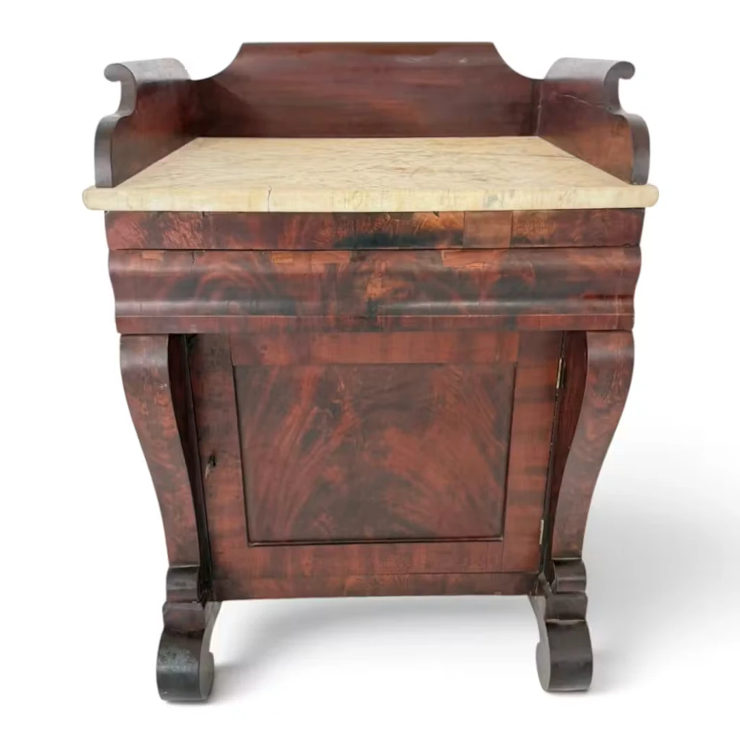Lot 109A: Classical Marble-Top Mahogany Washstand