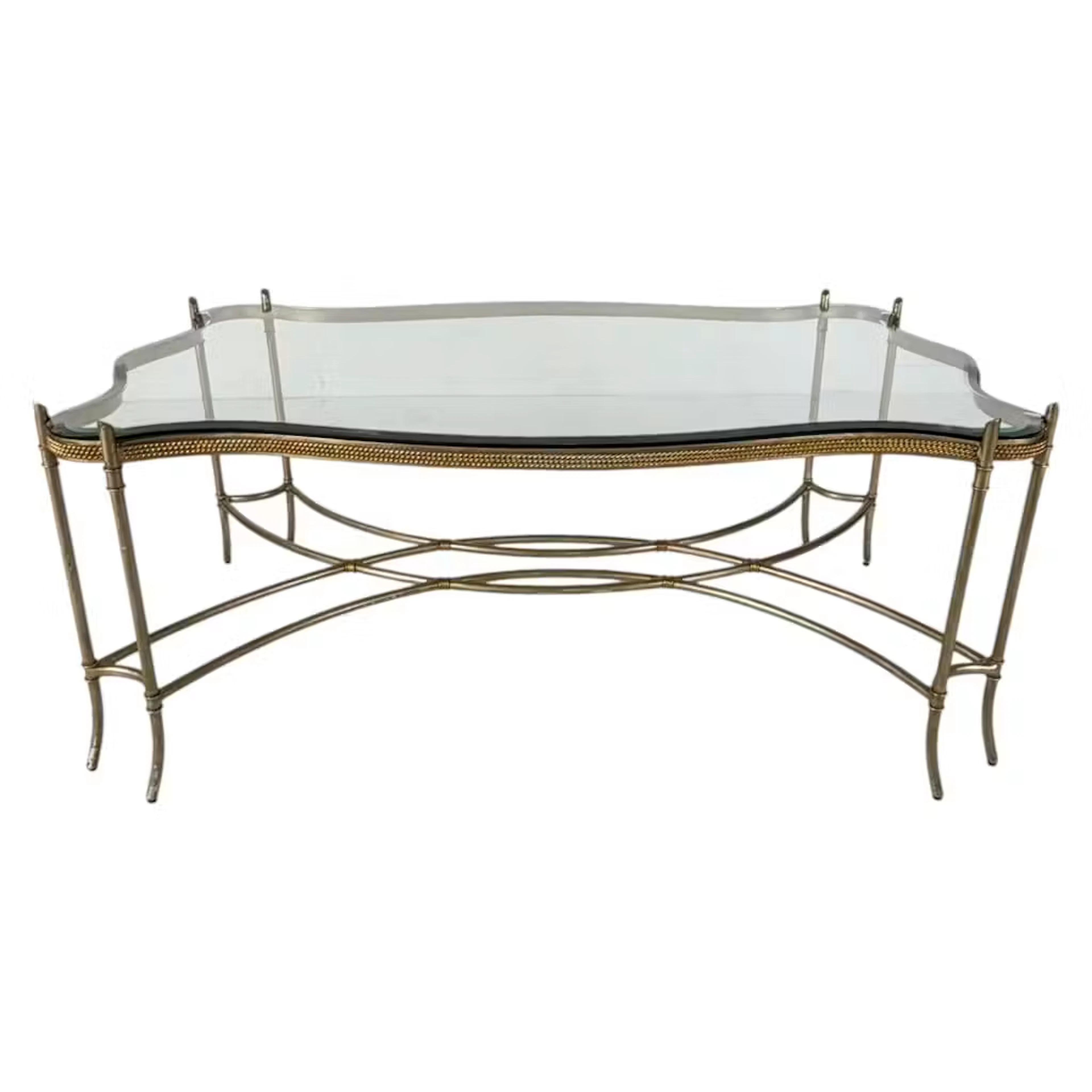Lot 166: Gilt-Metal and Glass Cocktail Table