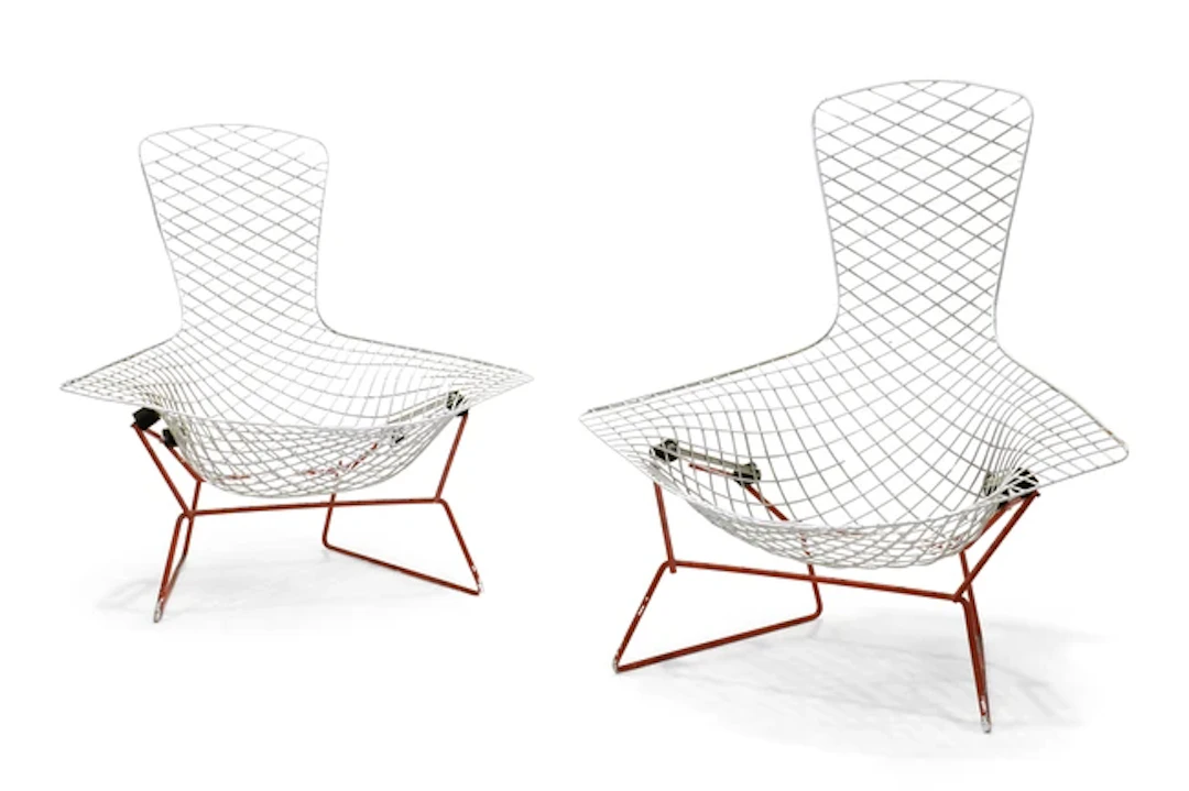 Harry Bertoia (1915-1978) for Knoll Pair of 'Bird' chairs (one with damages)