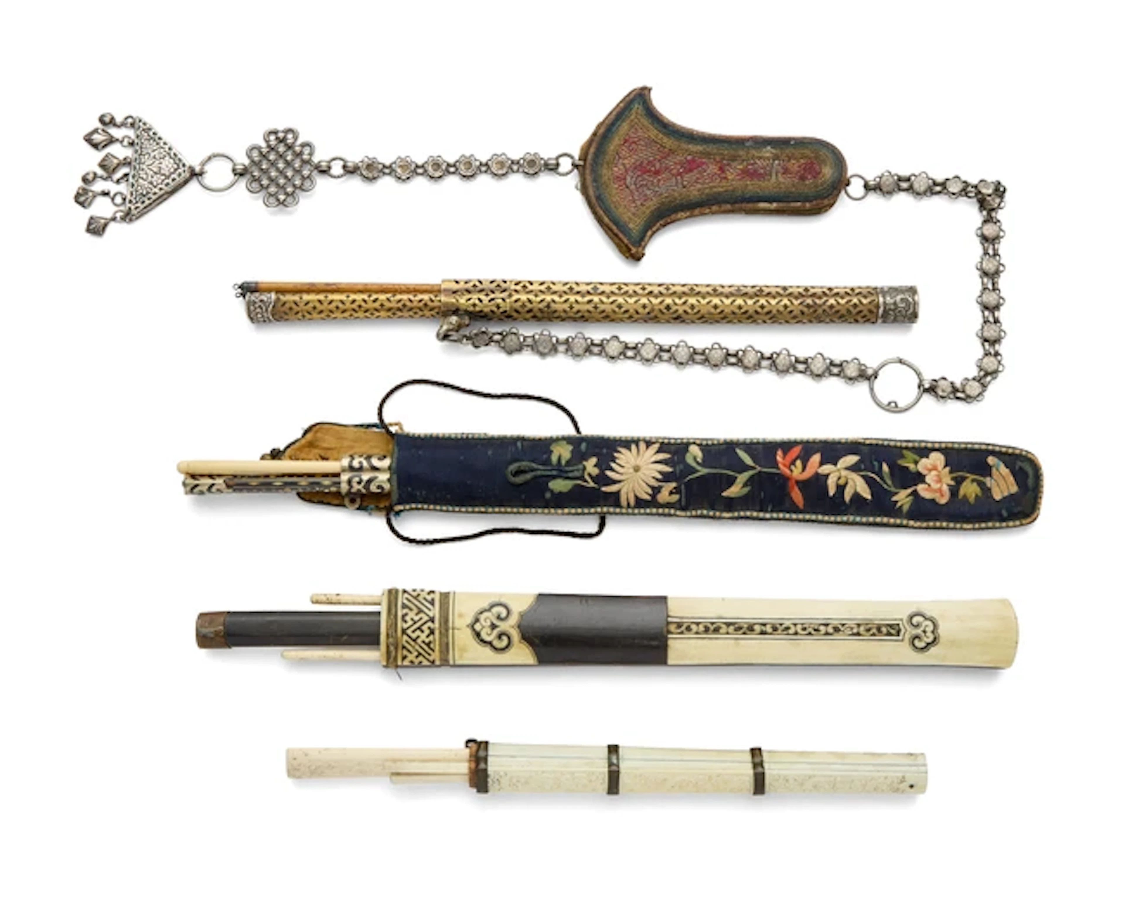 Four Chinese eating sets Qing dynasty