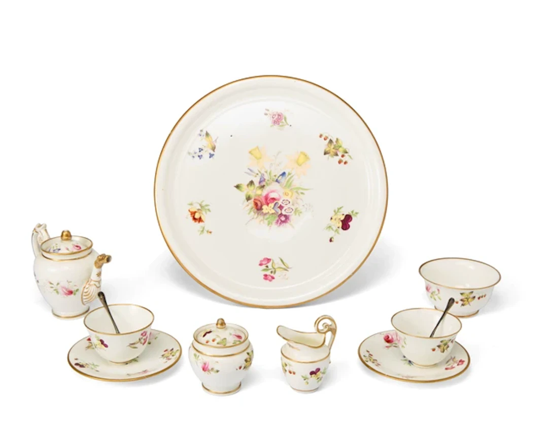 A rare Swansea porcelain toy tea service