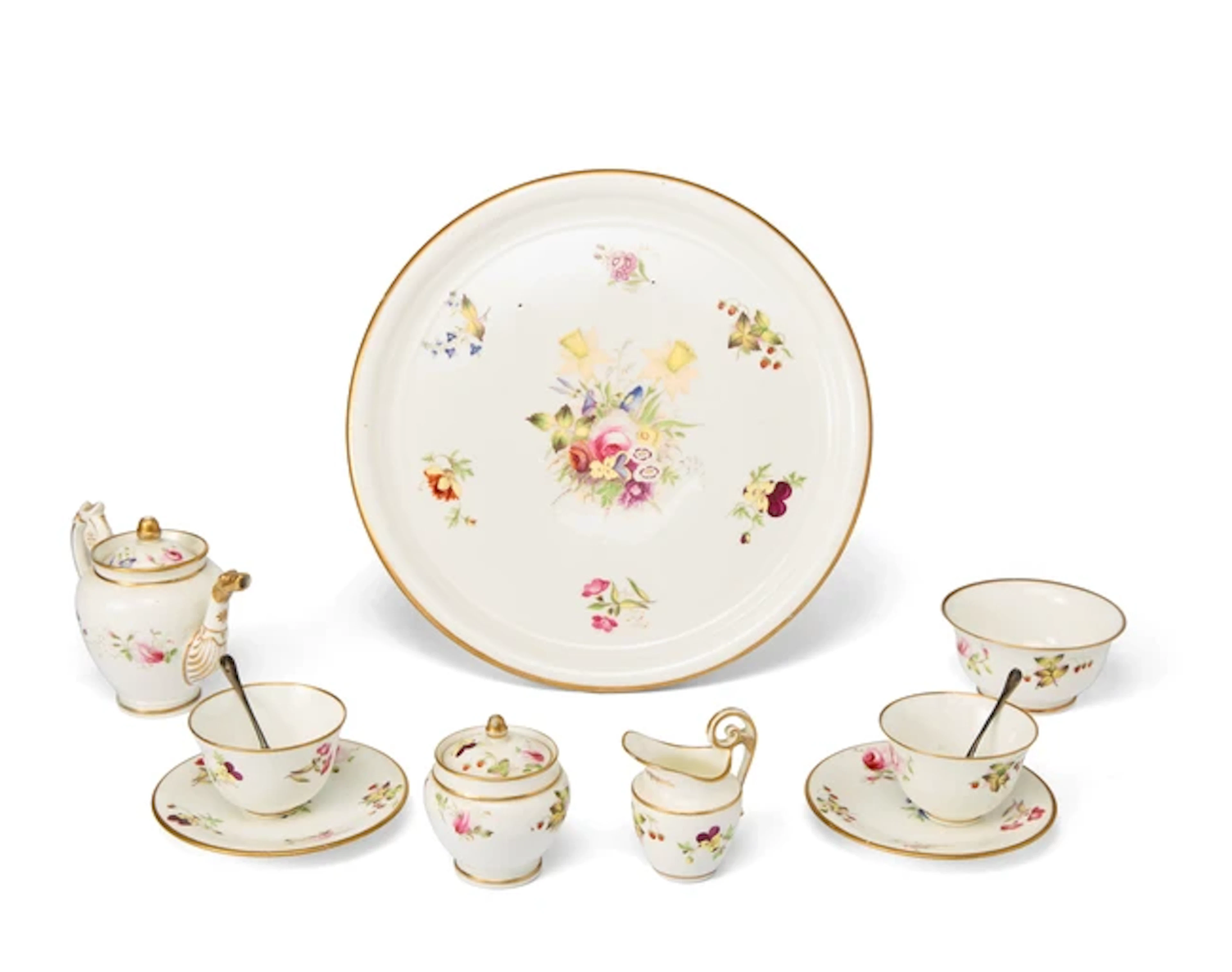 A rare Swansea porcelain toy tea service