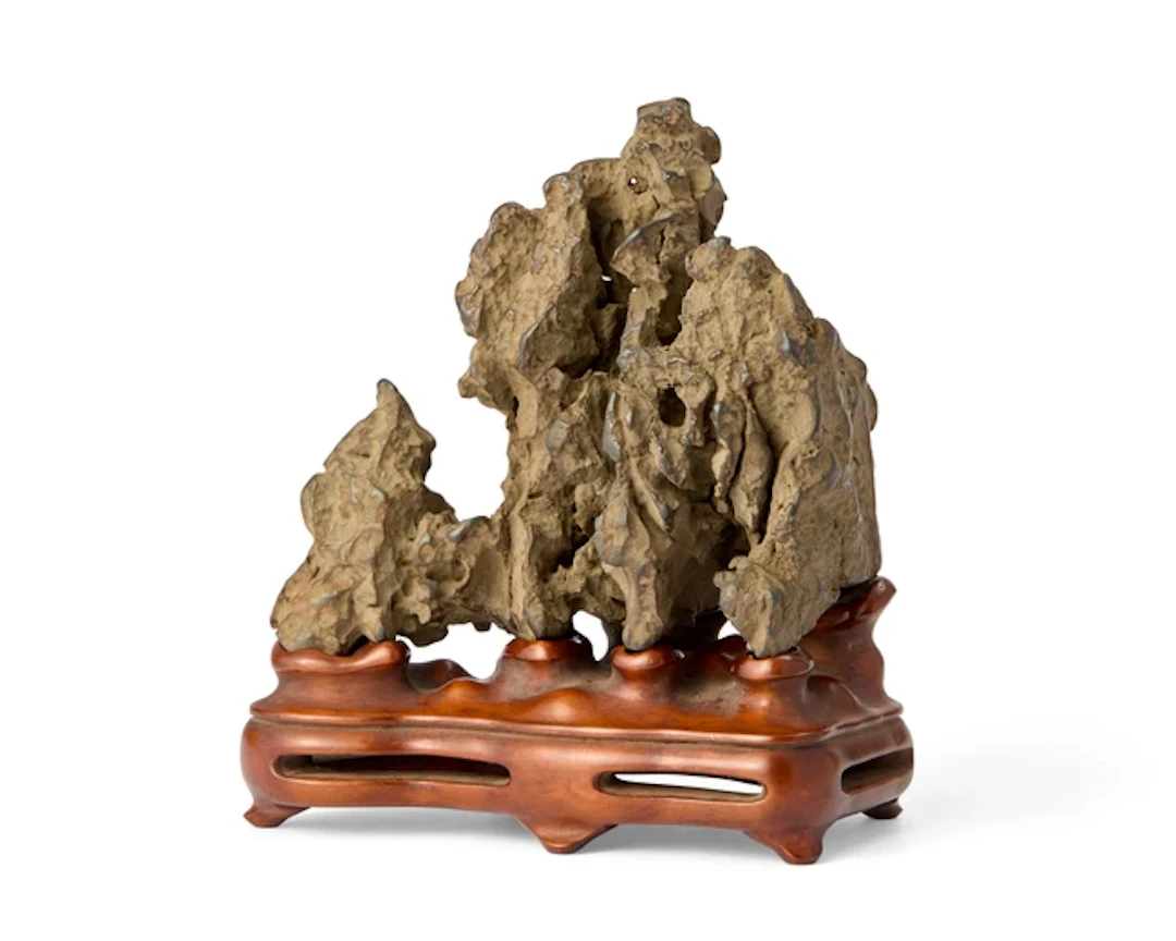 A Chinese Lingbi scholar's rock with fitted box Qing...