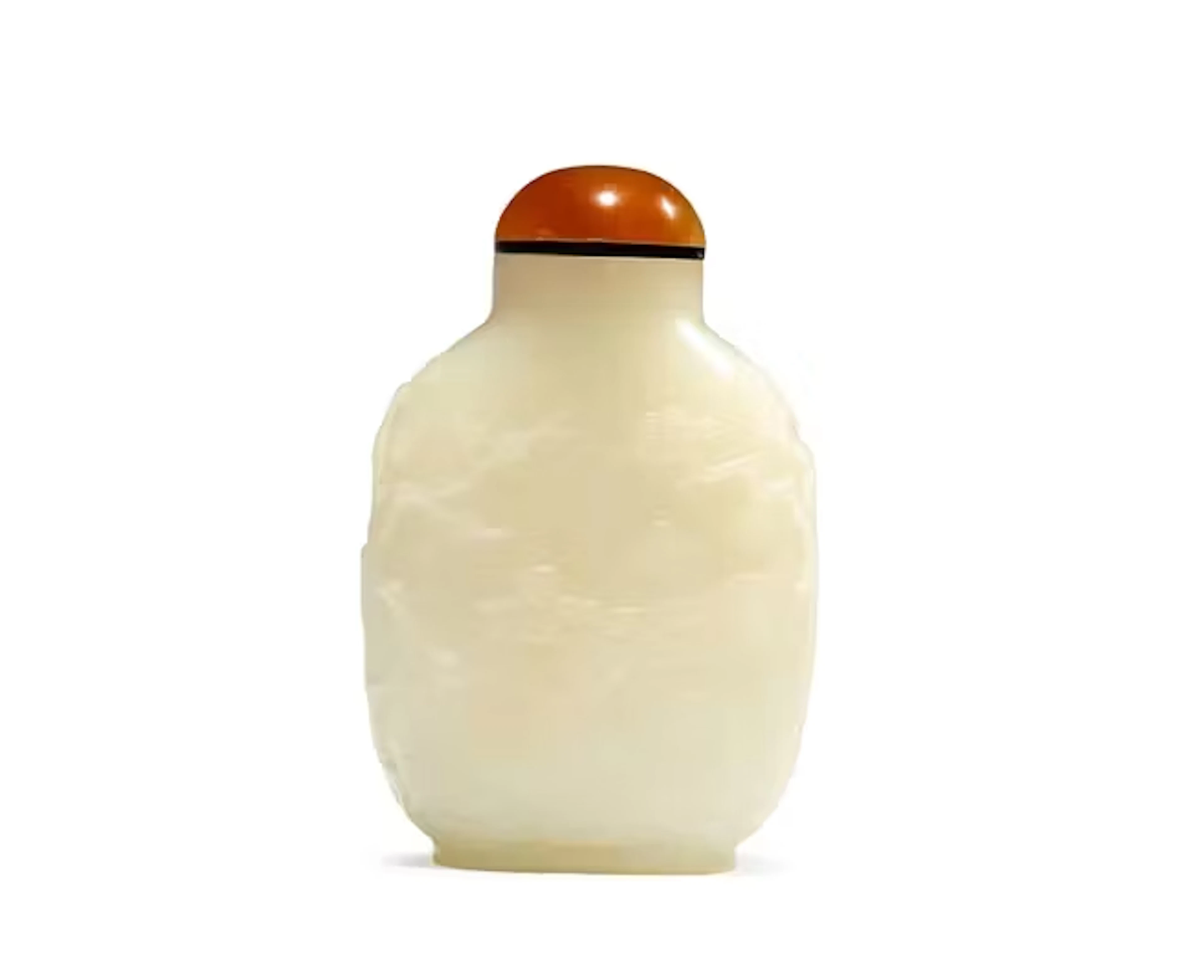 A large Chinese white jade snuff bottle Qing dynasty