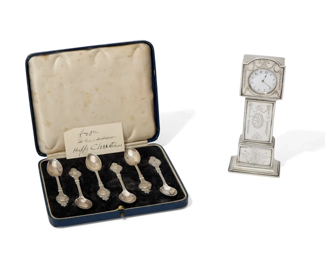 An Edwardian novelty silver clock