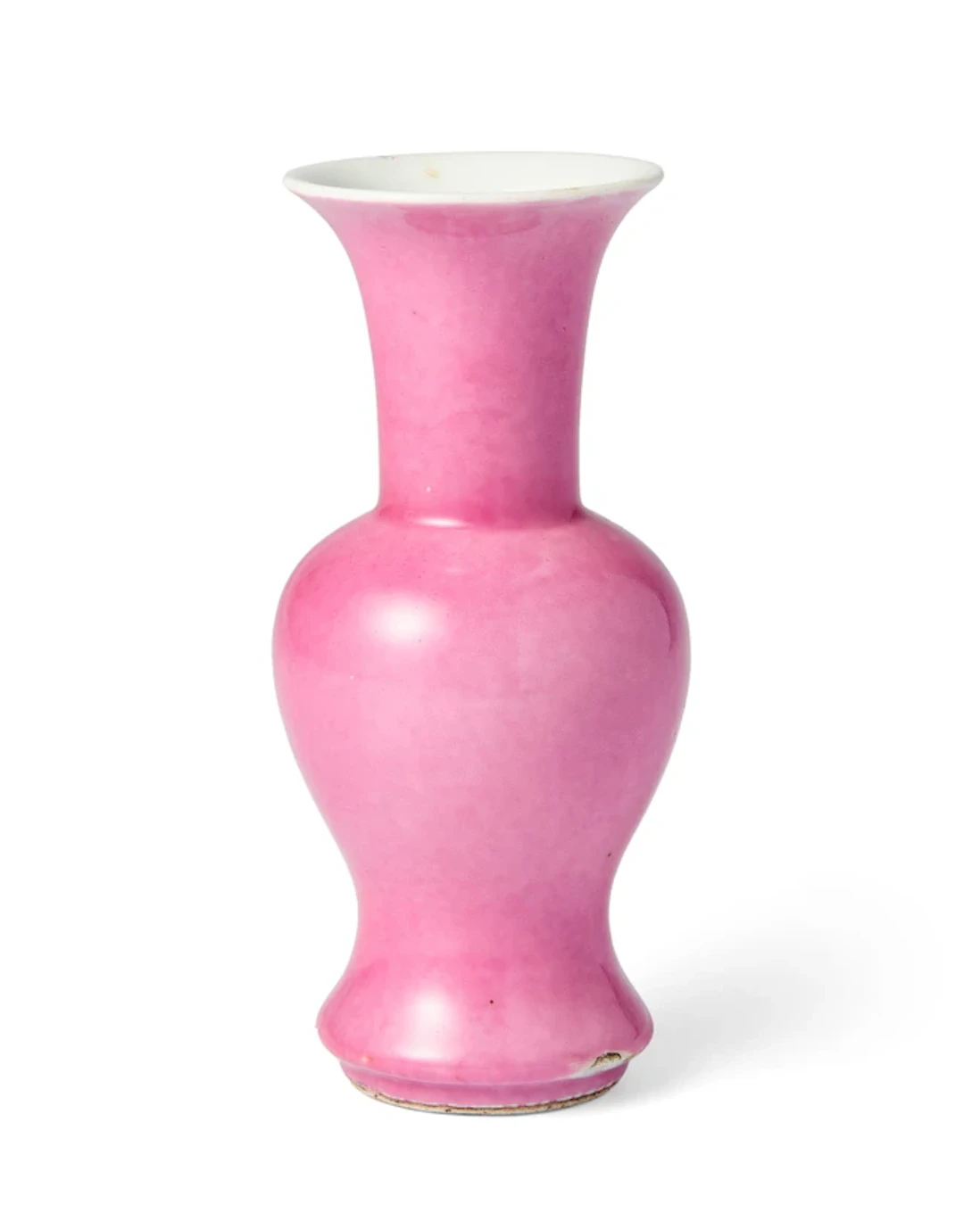 A Chinese monochrome pink baluster vase Qing dynasty