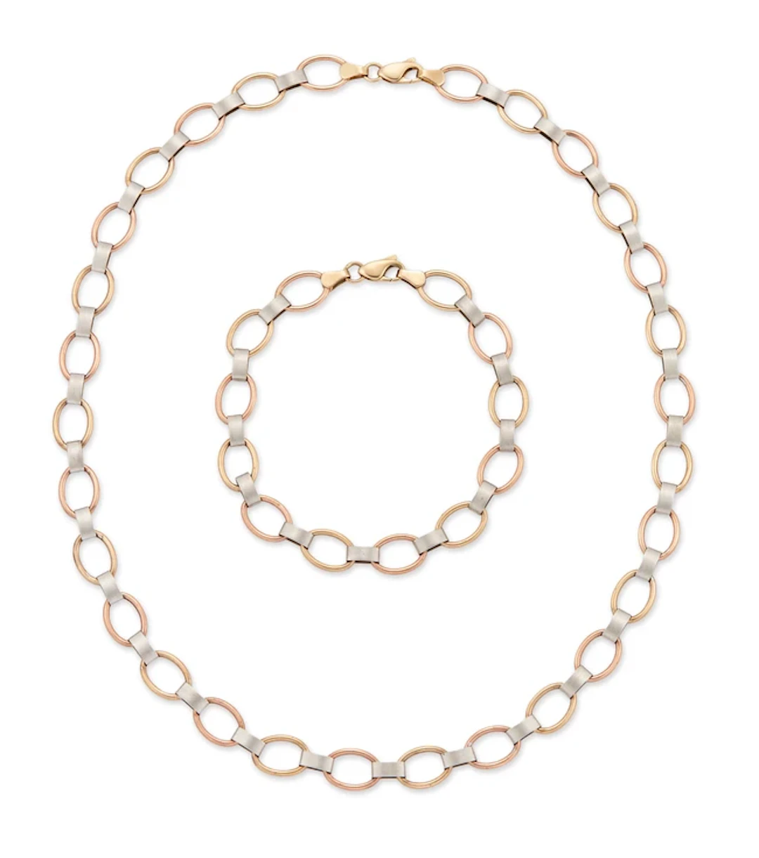 A 9ct gold bracelet and necklace