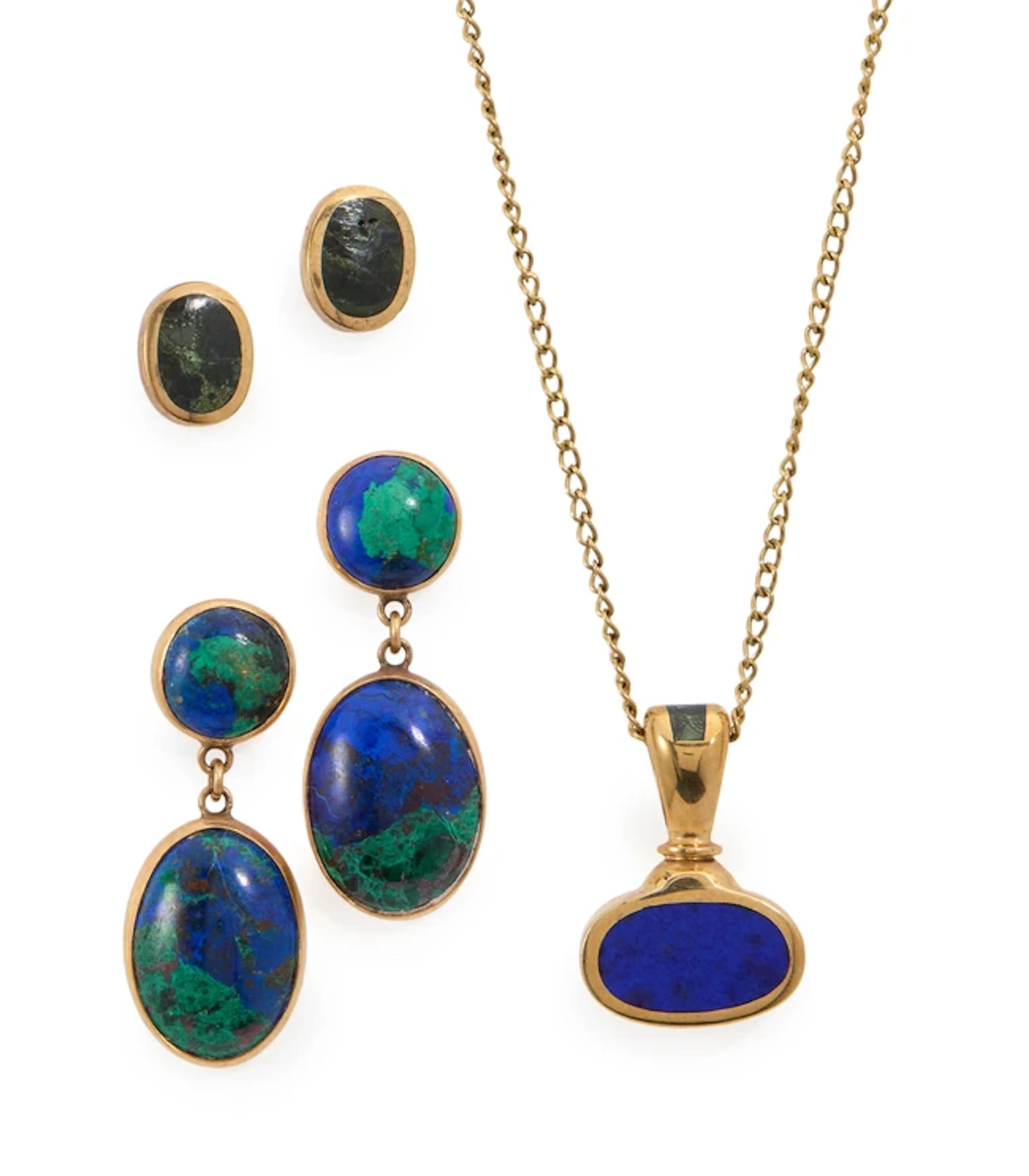 A small collection of 9ct gold gem-set jewellery