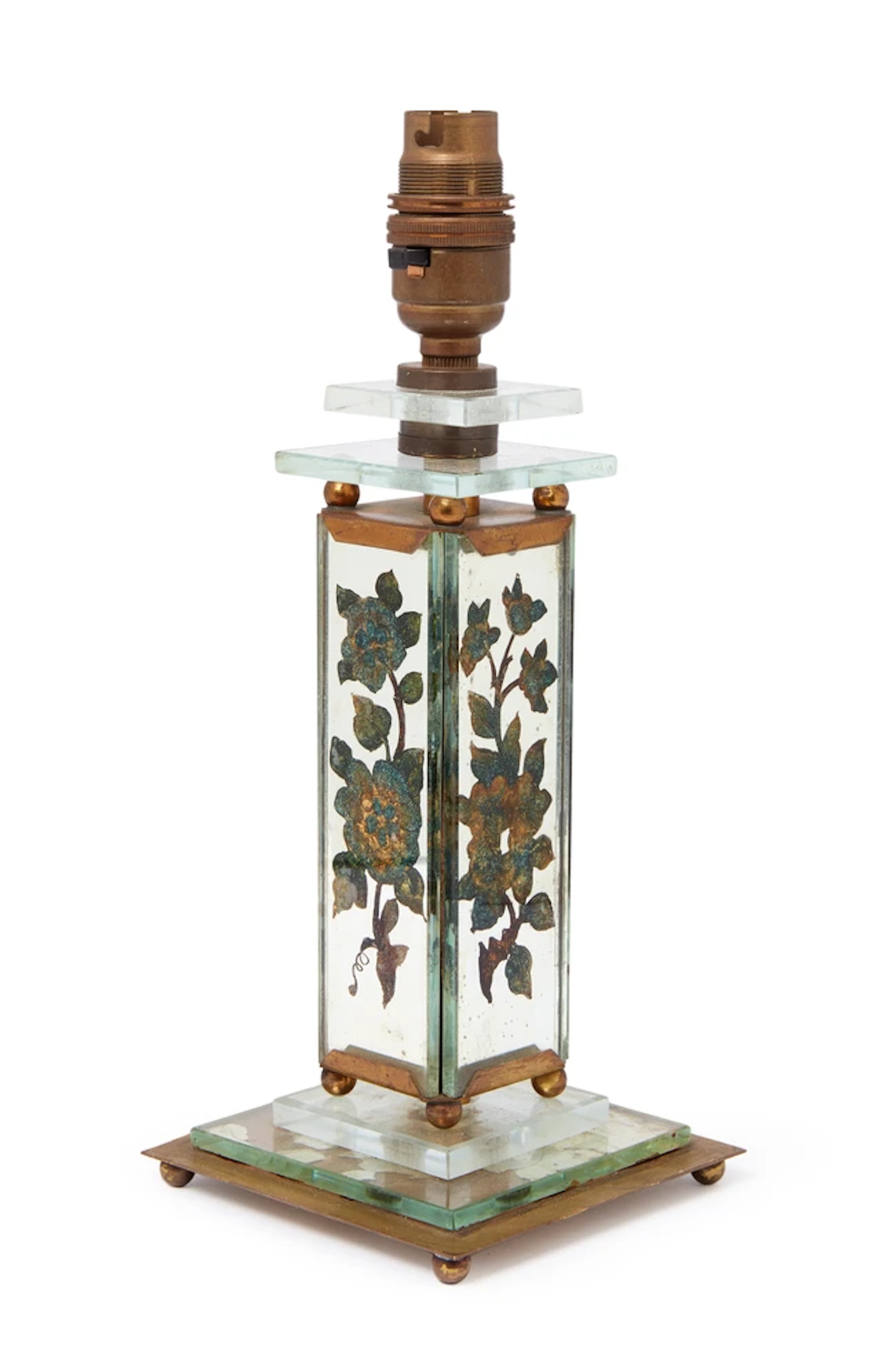 Manner of Maison Baguès Verre Eglomisé table lamp
