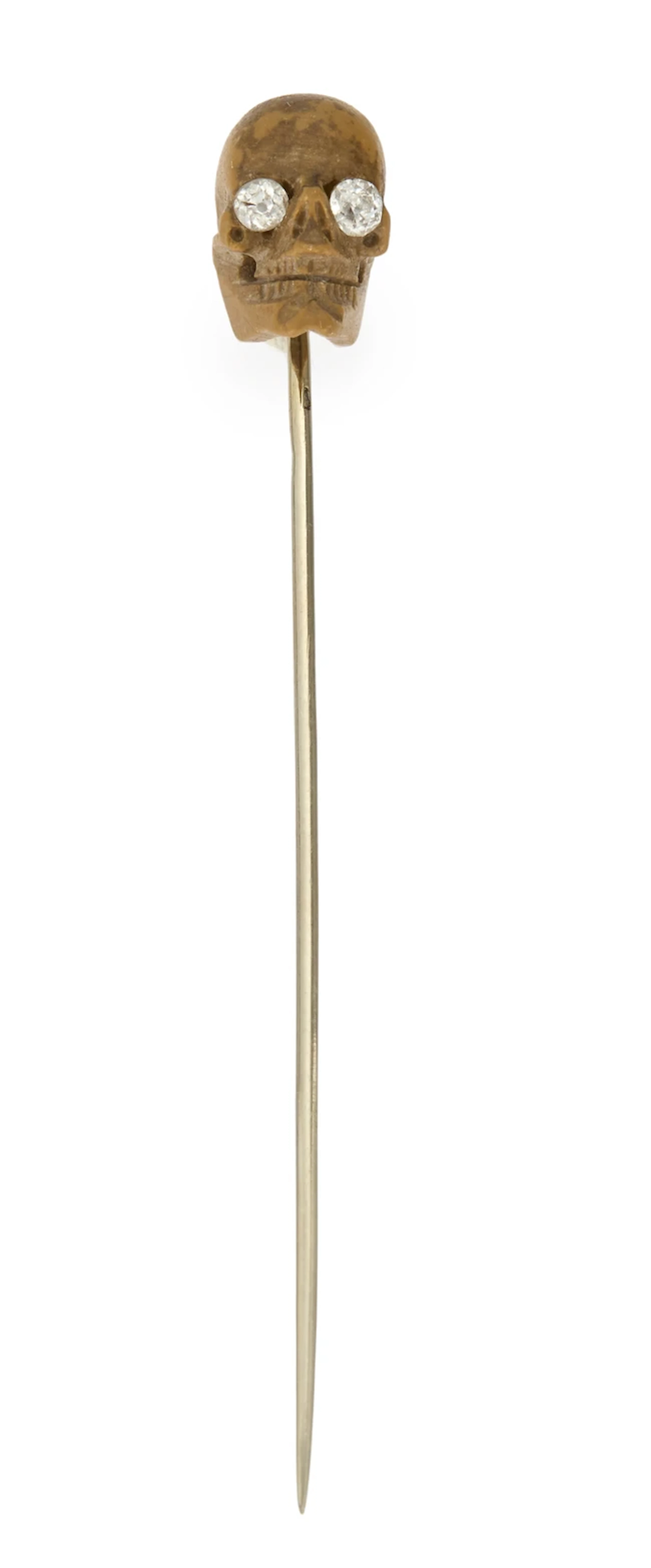 A French early 20th century lava stone stick pin