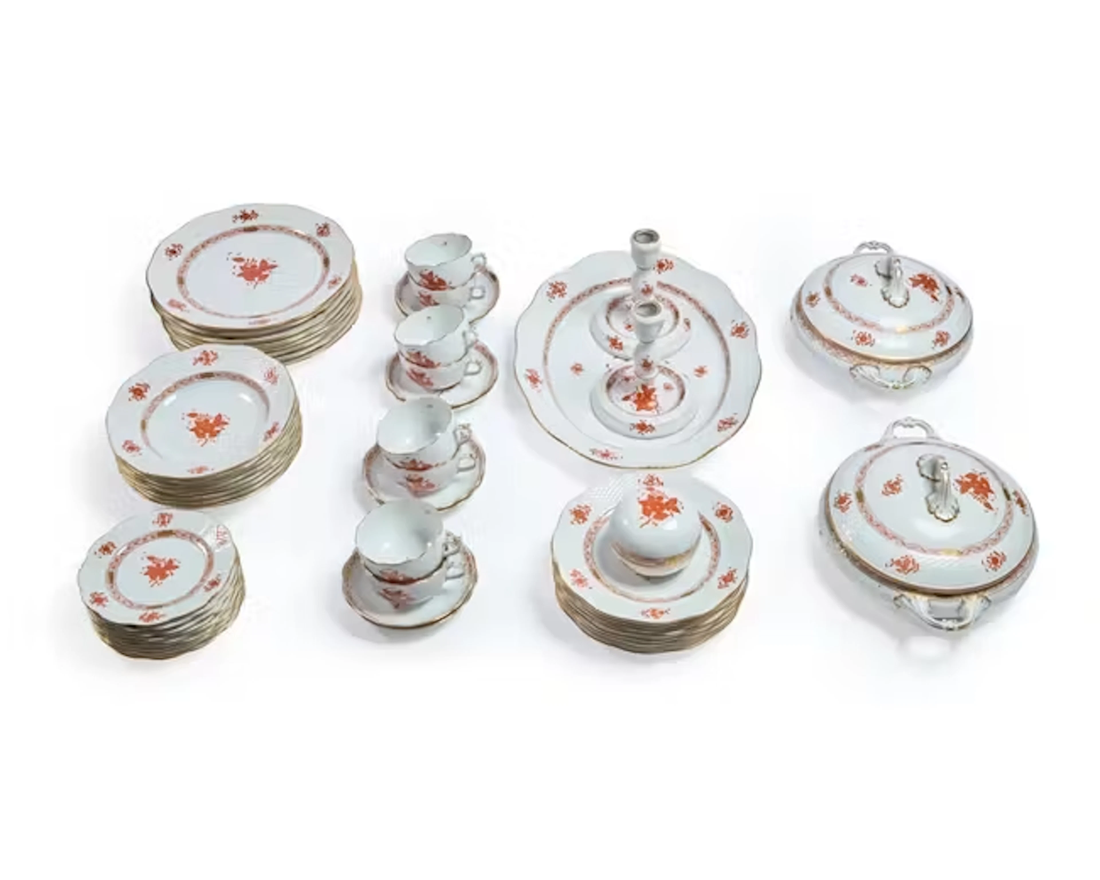 A Herend porcelain 'Apponyi Orange' (AOG) pattern dinner service