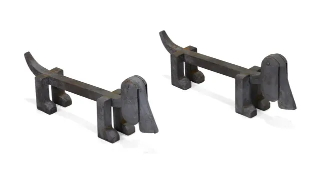 Manner of Francois-Xavier Lalanne Pair of Dachsund andirons