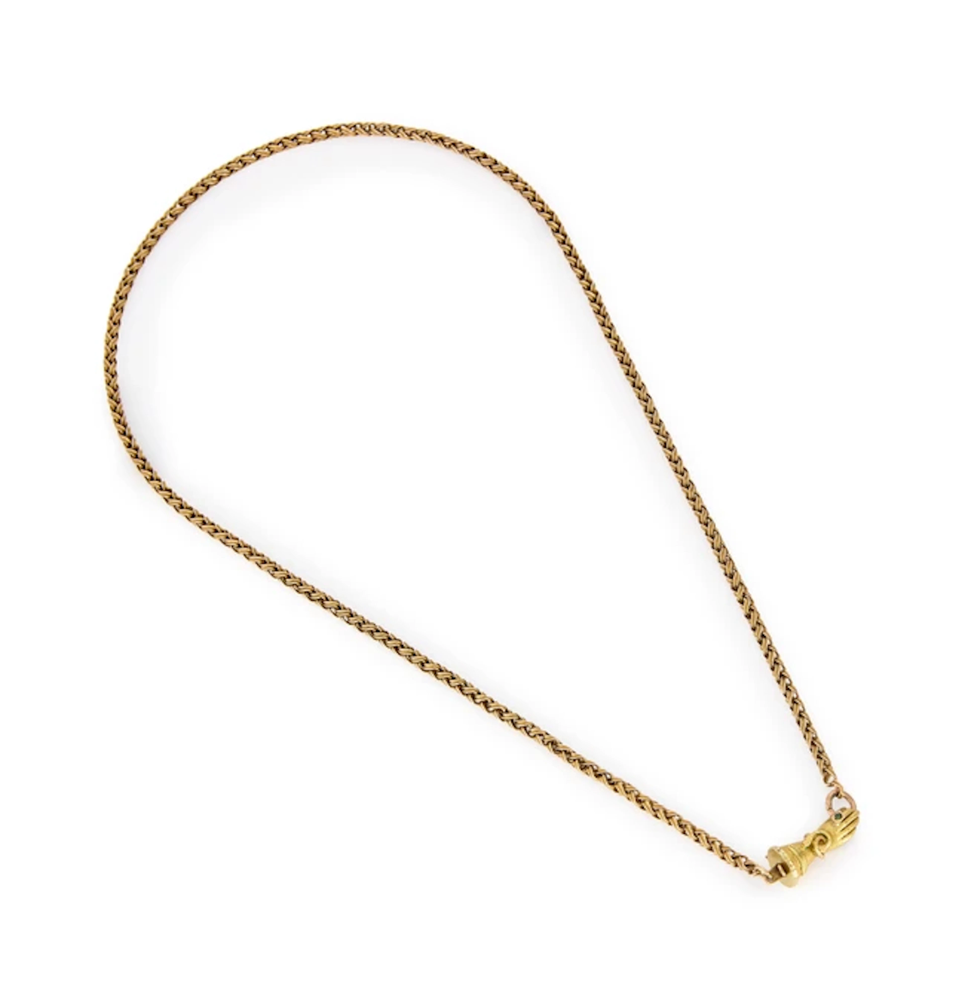 A Georgian gold neck chain with hand clasp