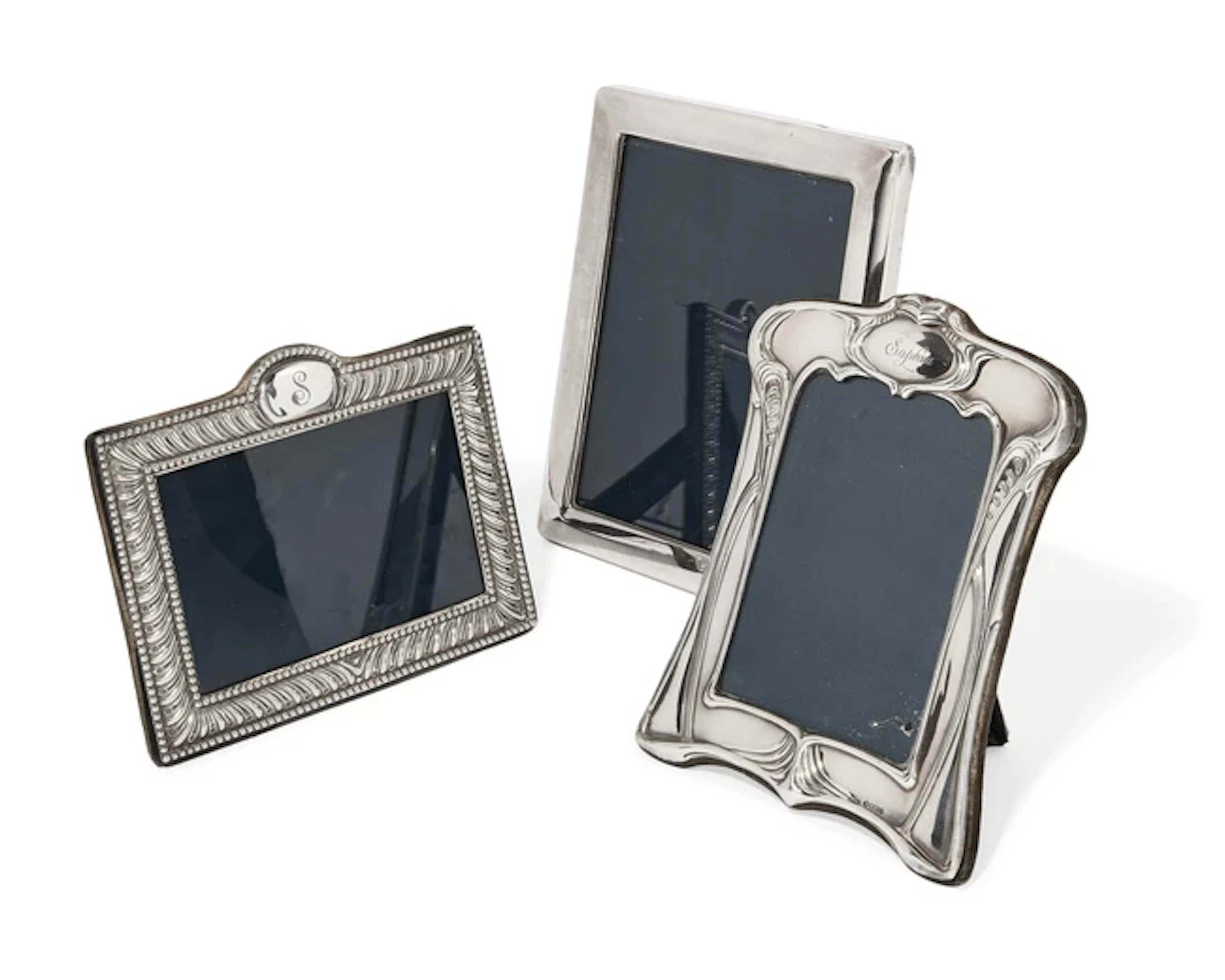 An Art Nouveau-style silver-mounted photograph frame