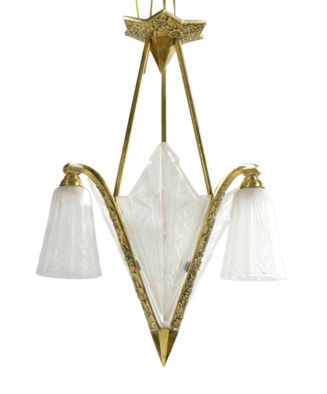 Attributed to Etablissements Jean Gauthier Art Deco pendant light