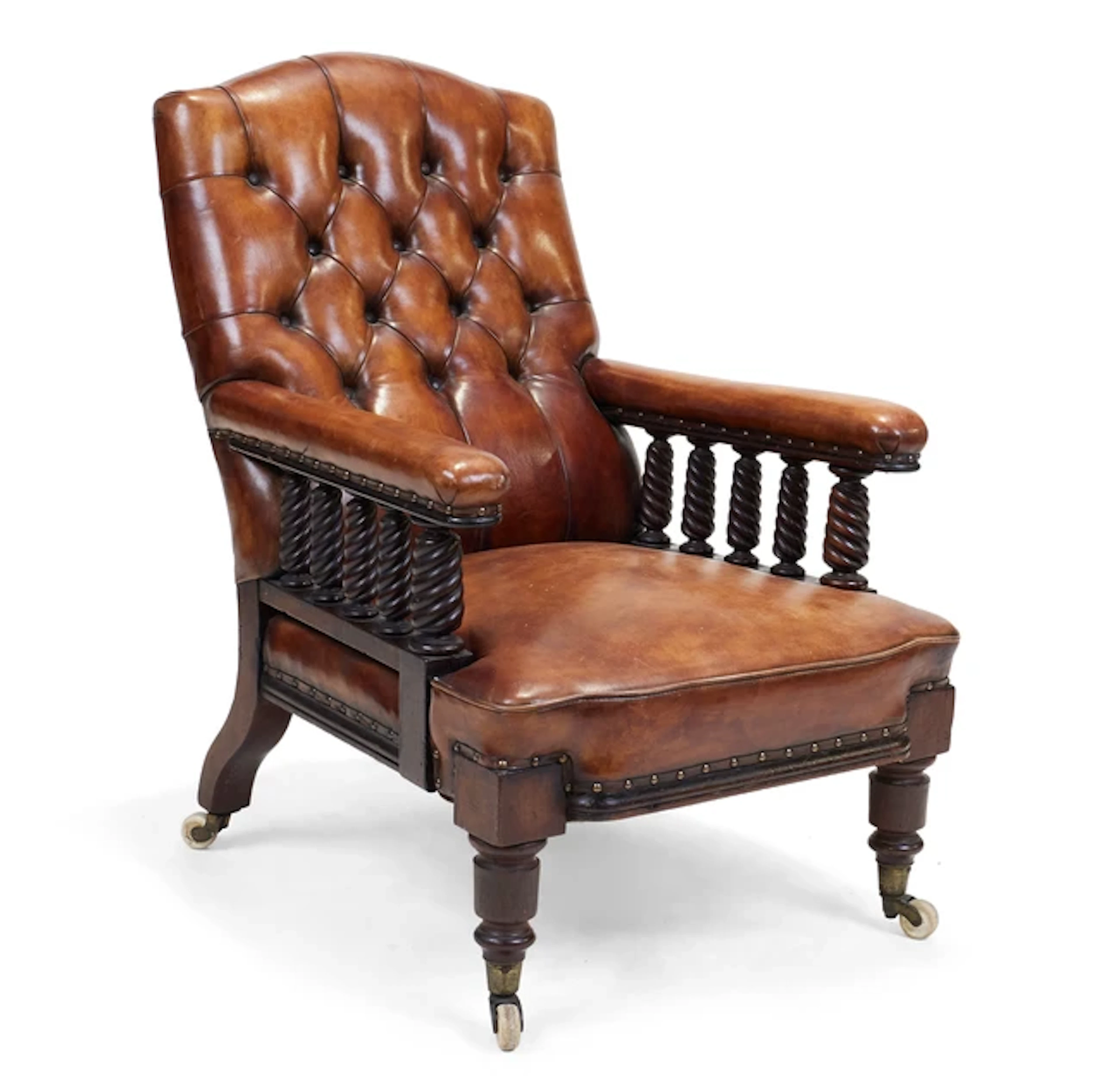 A George IV mahogany library armchair