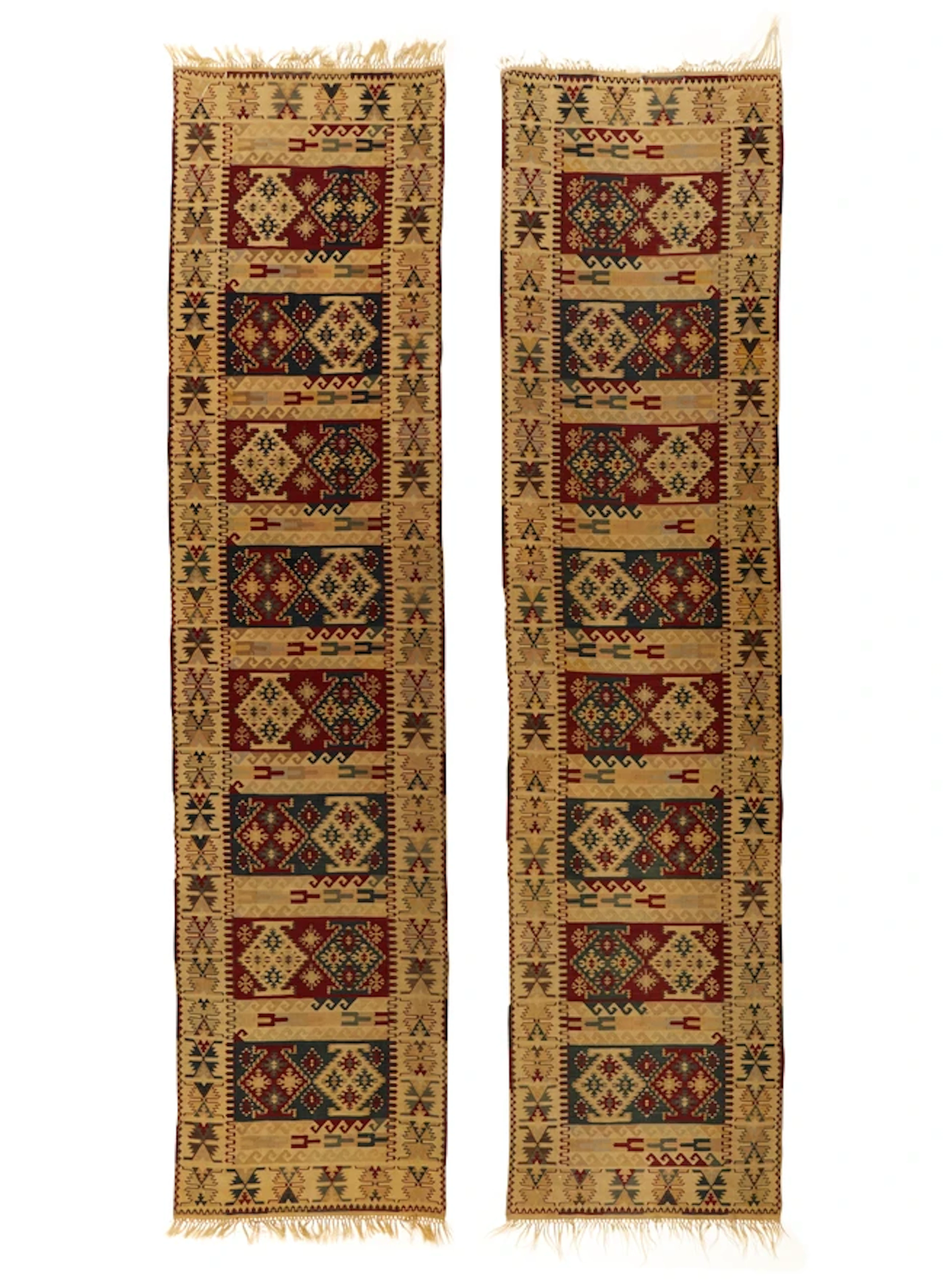 Turkish Pair of Anatolian kilim runners