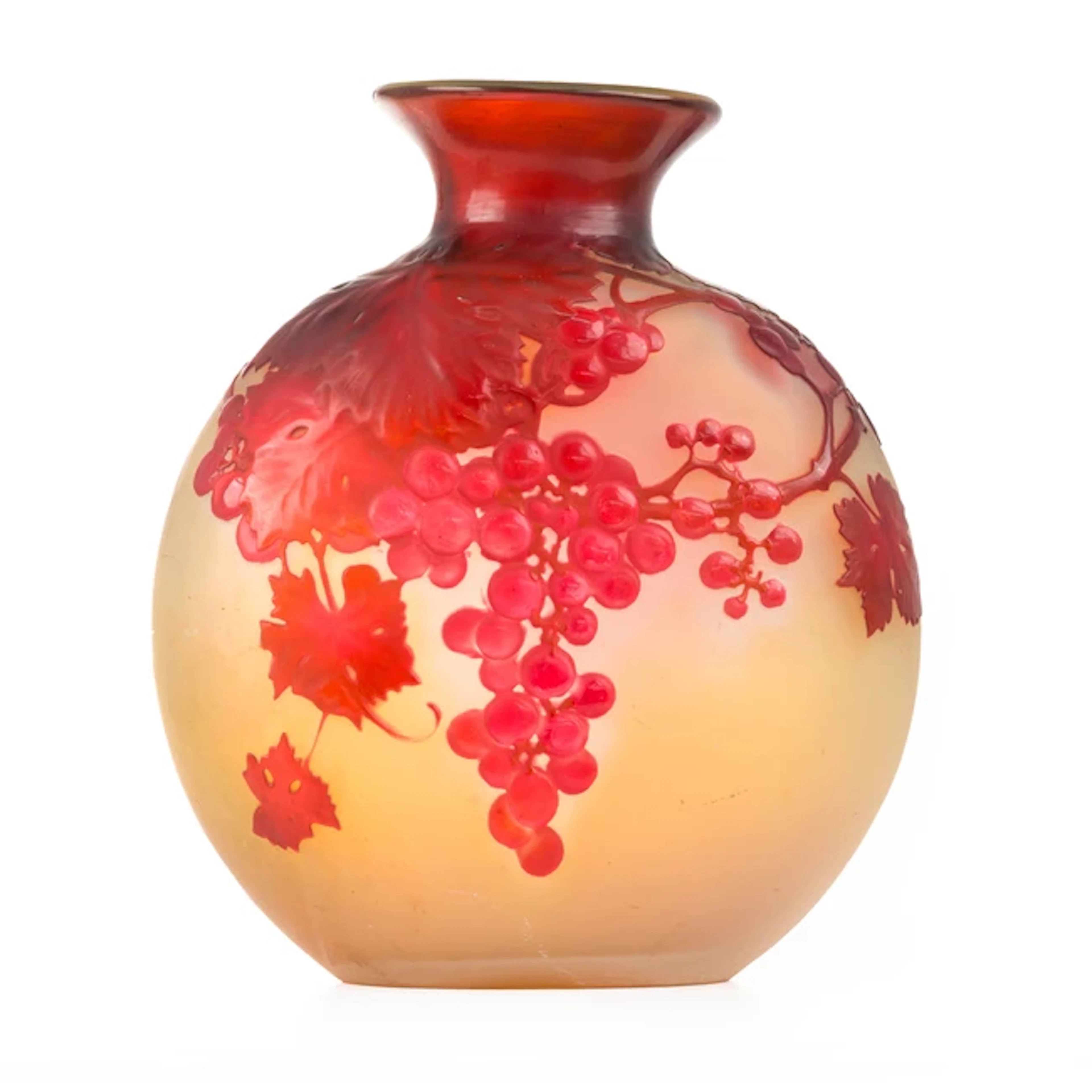 Gallé Vase with grape and vine leaf decoration