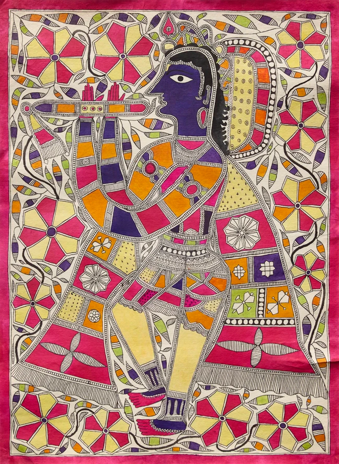 Two signed Madhudbani paintings