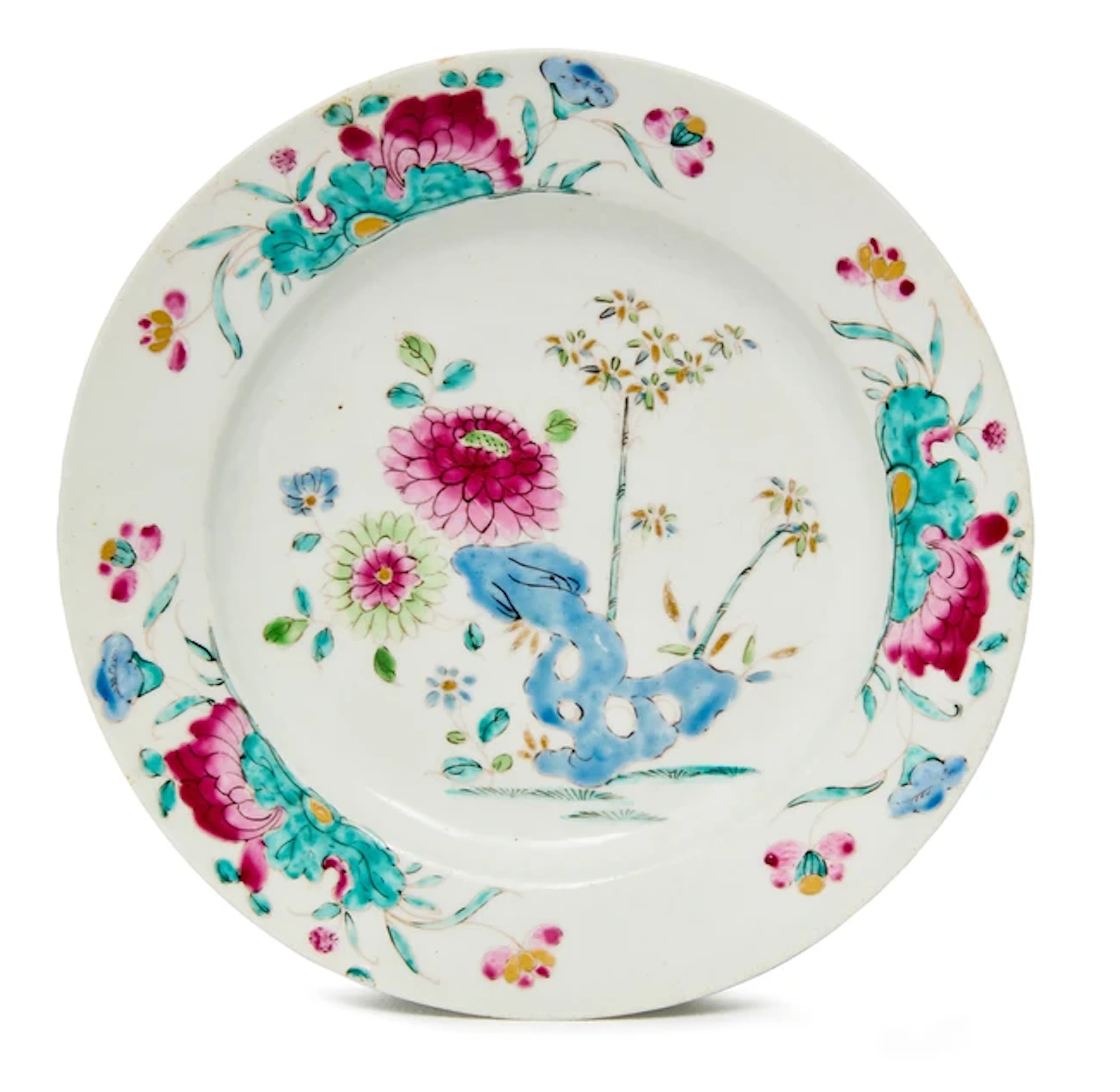 A Bow porcelain plate