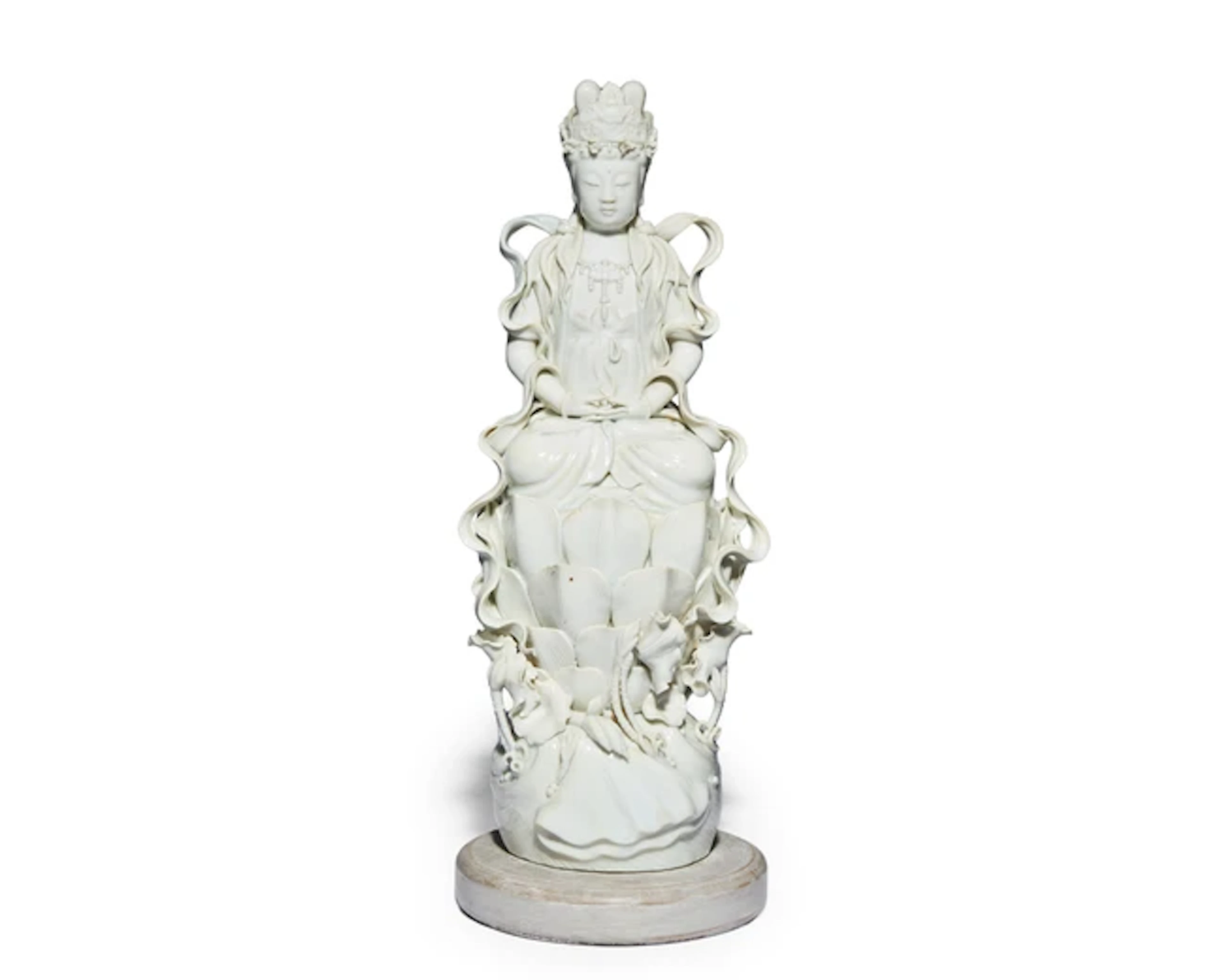 A large Dehua figure of Guanyin Republic period Seated in...