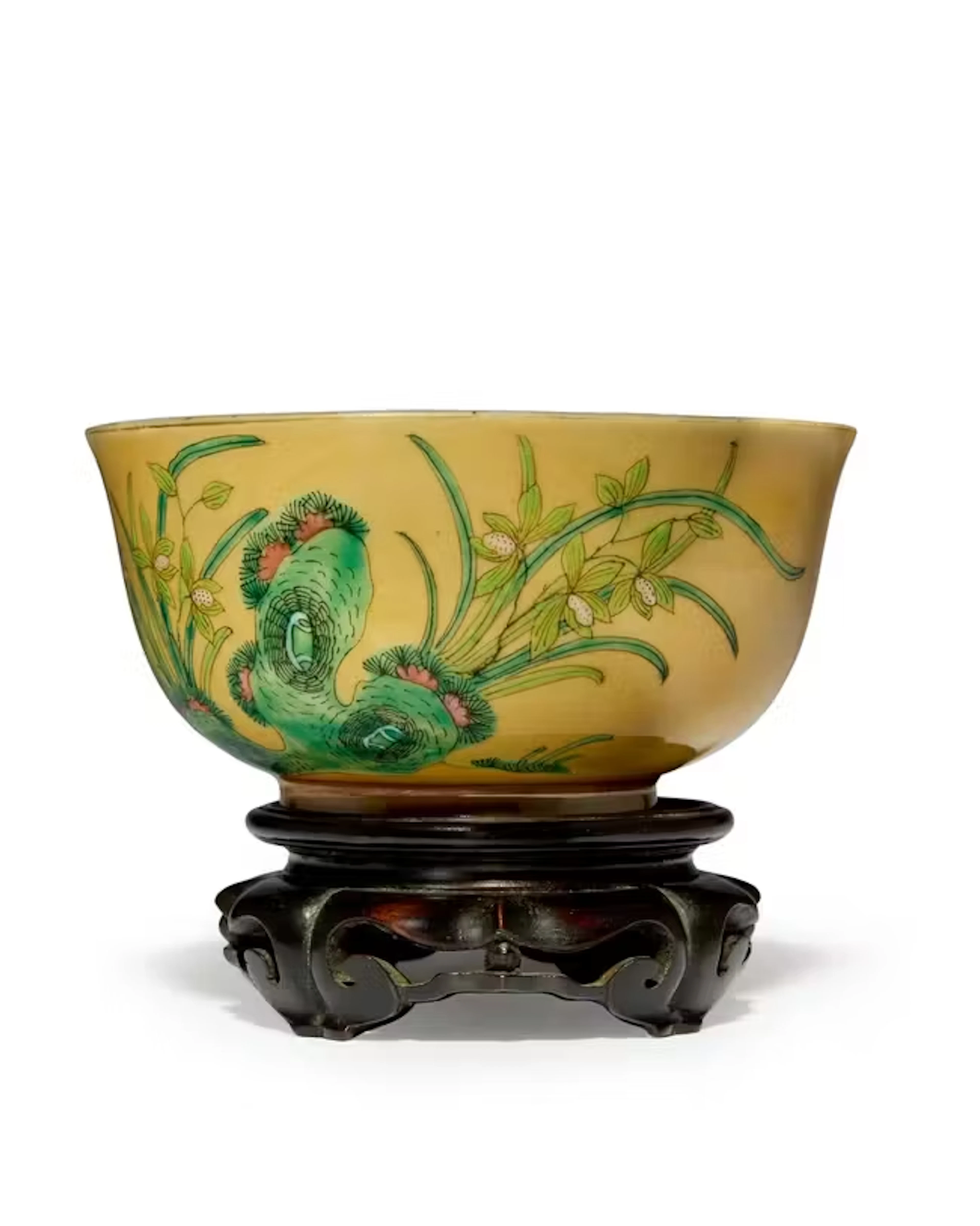 A Chinese café au lait 'narcissus' bowl Qing dynasty