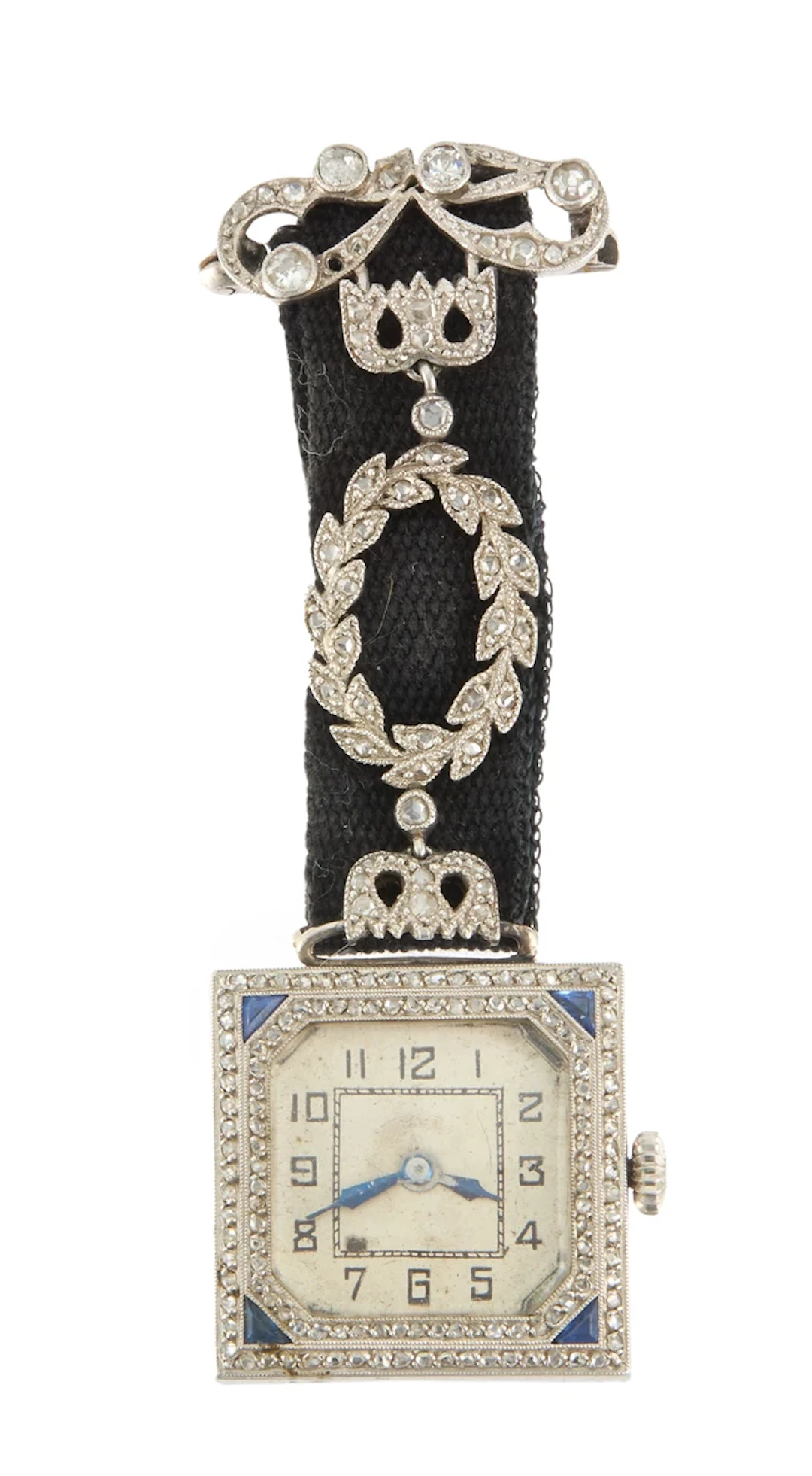 An early 20th century platinum manual wind fob watch