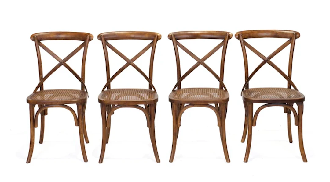 Oka Set of four Carmargue bentwood dining chairs