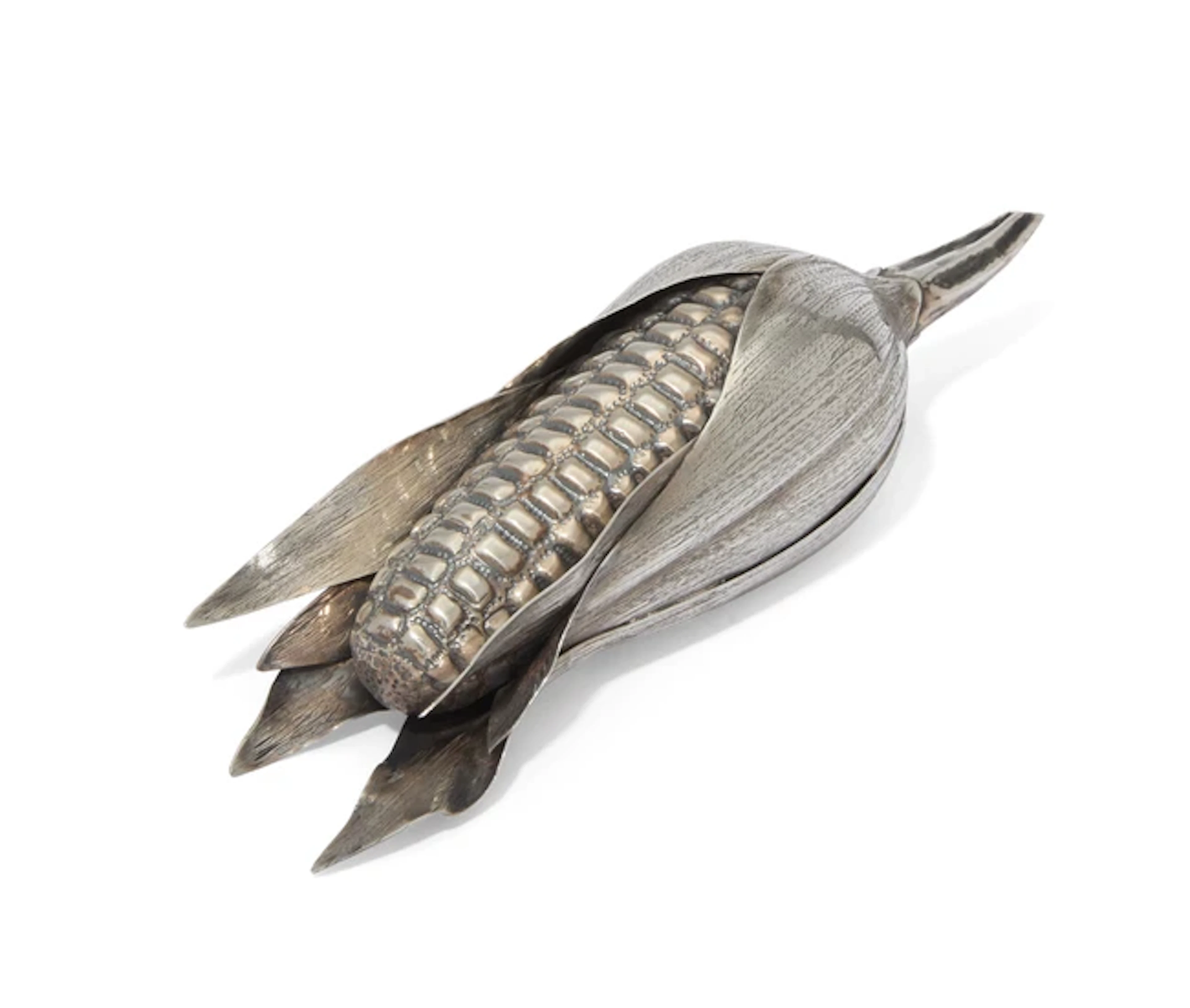 A Buccellati novelty silver 'corn on the cob' table lighter