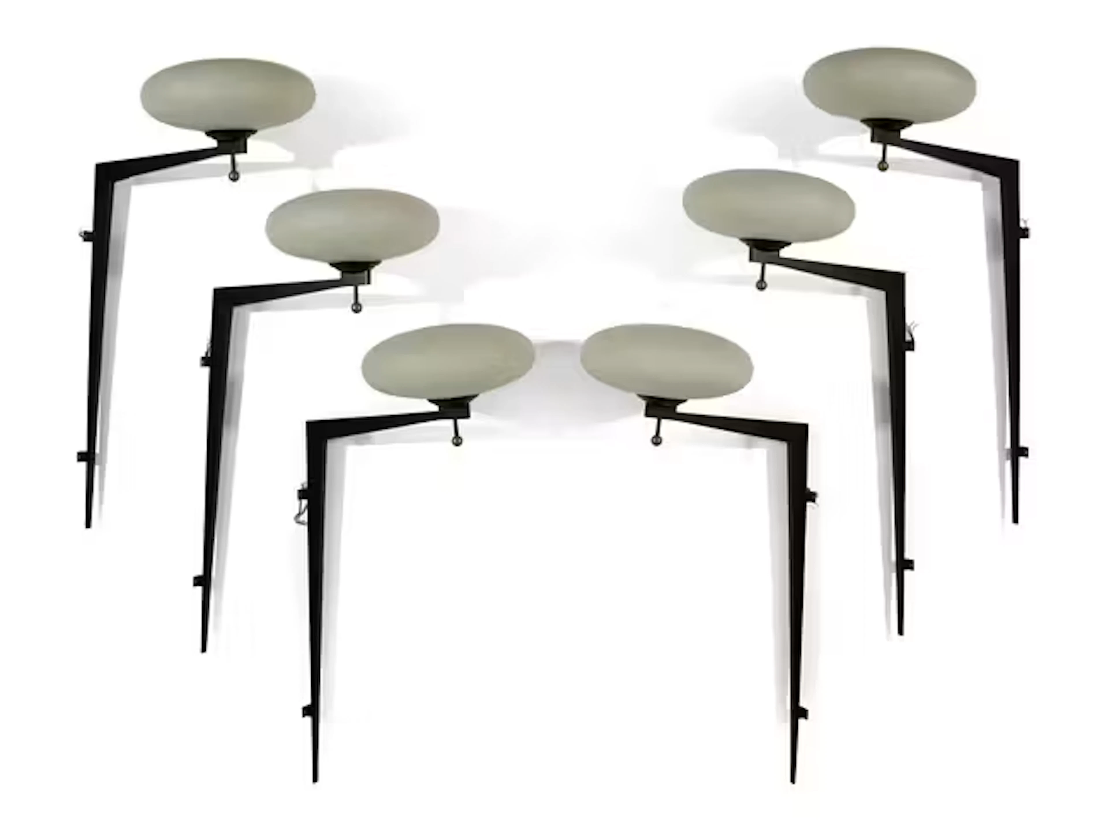 Manner of Stilnovo Set of six monumental wall lights