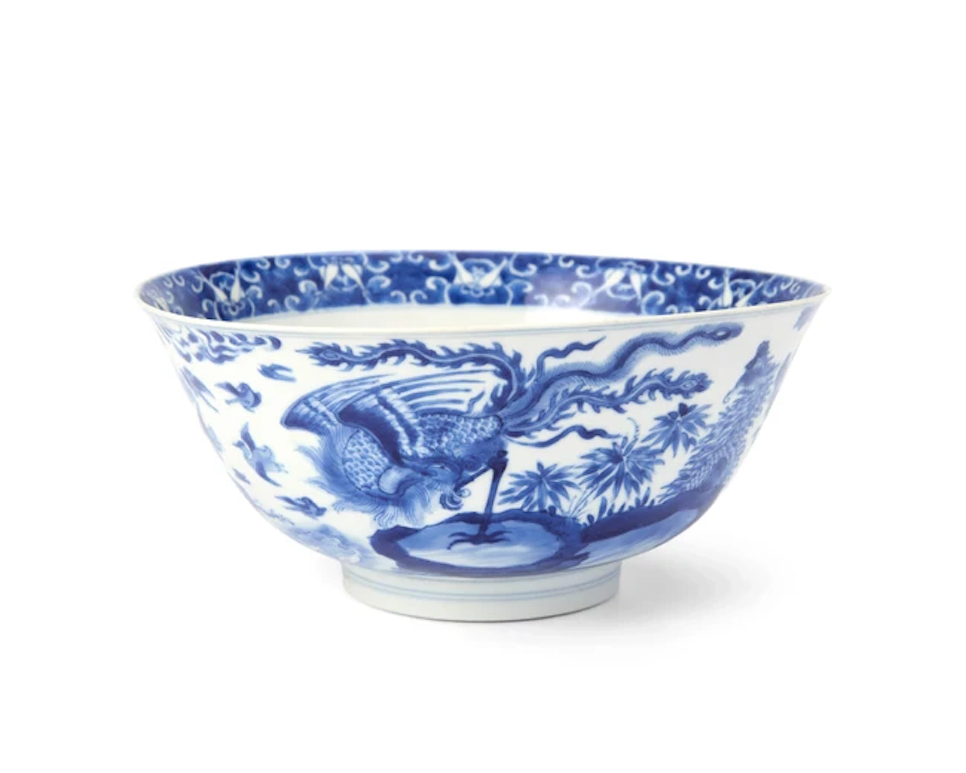 A large Chinese blue and white bowl Qing dynasty