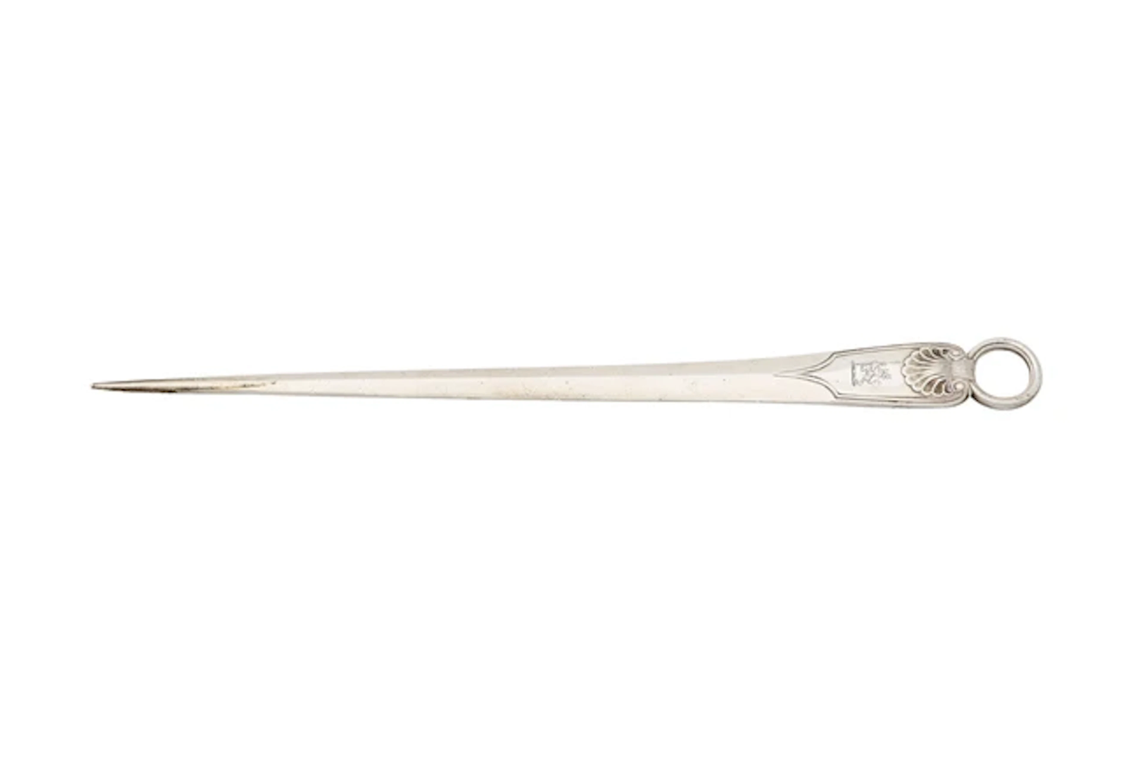 A George IV silver meat skewer