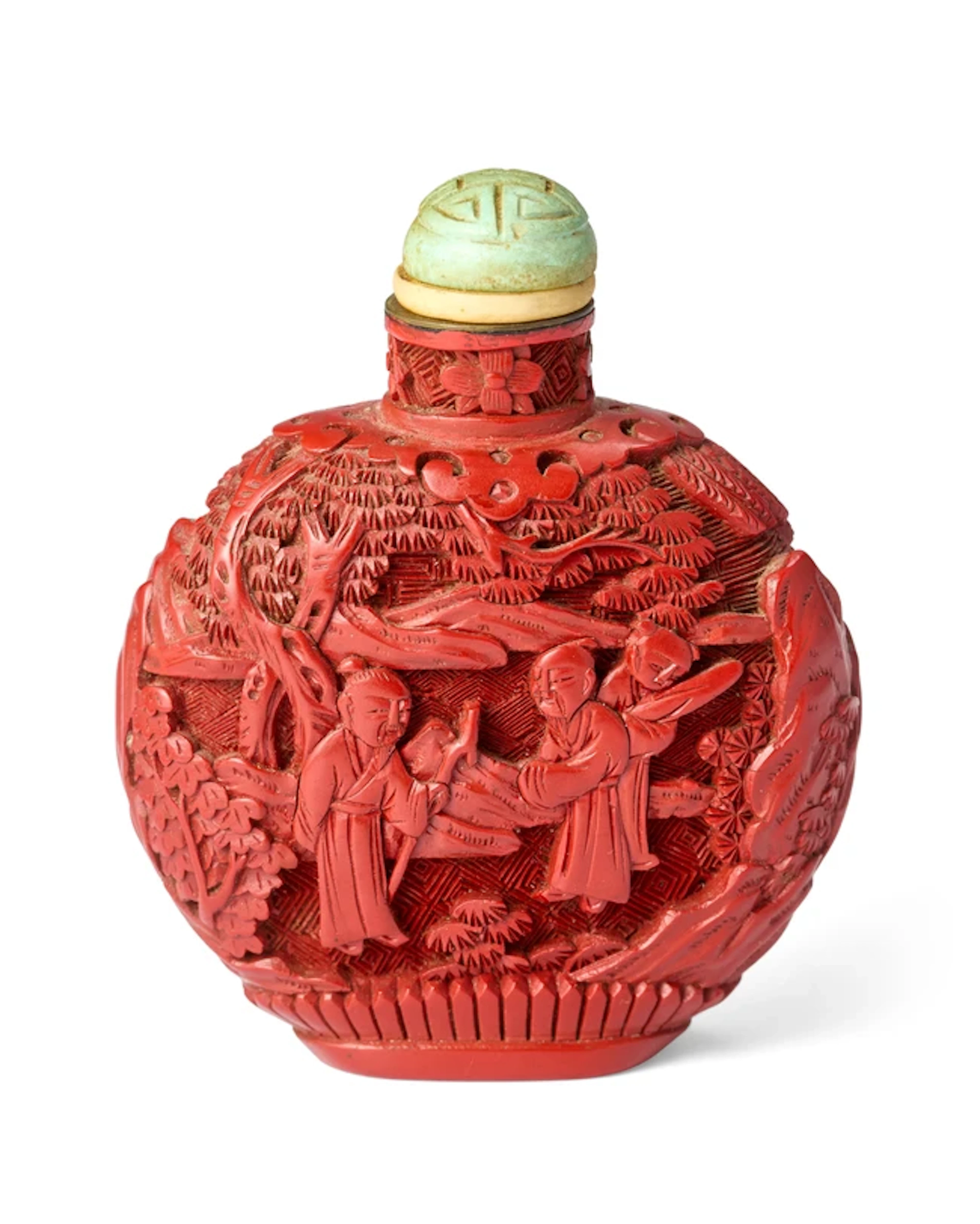 A Chinese cinnabar lacquer snuff bottle Qing dynasty