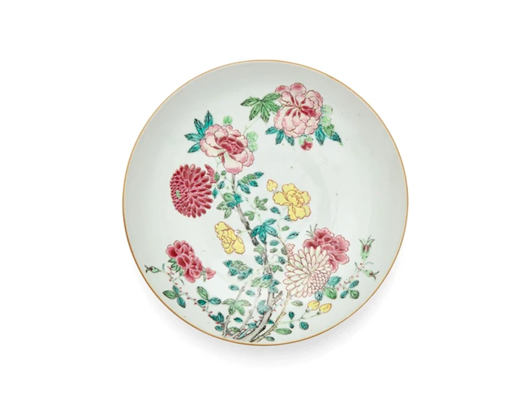 A Chinese famille rose 'floral' dish Qing dynasty