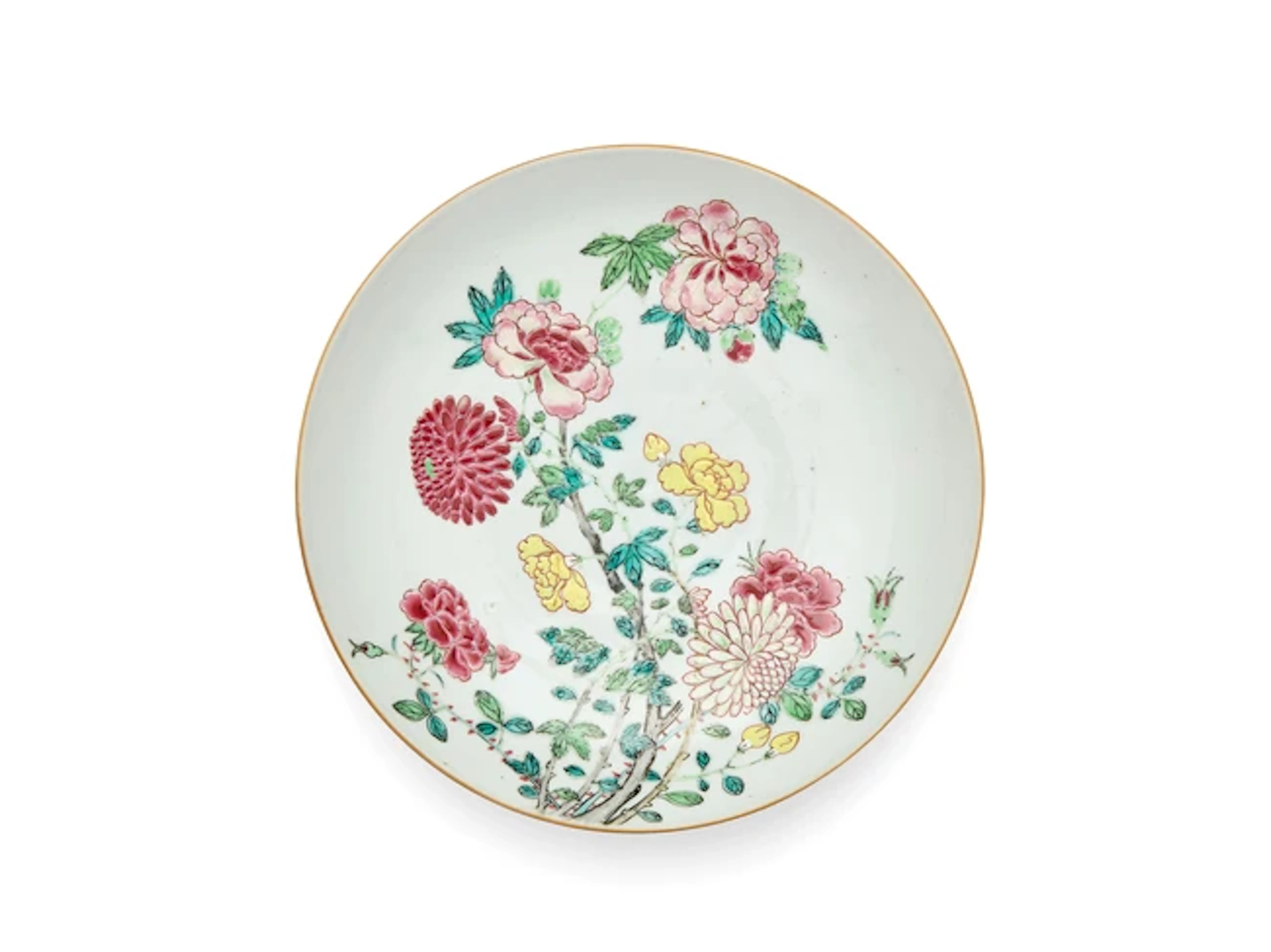 A Chinese famille rose 'floral' dish Qing dynasty