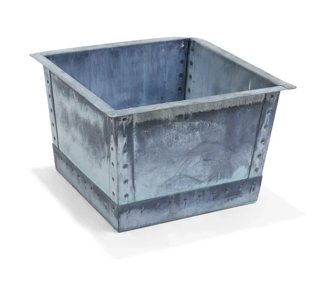 A modern square copper planter