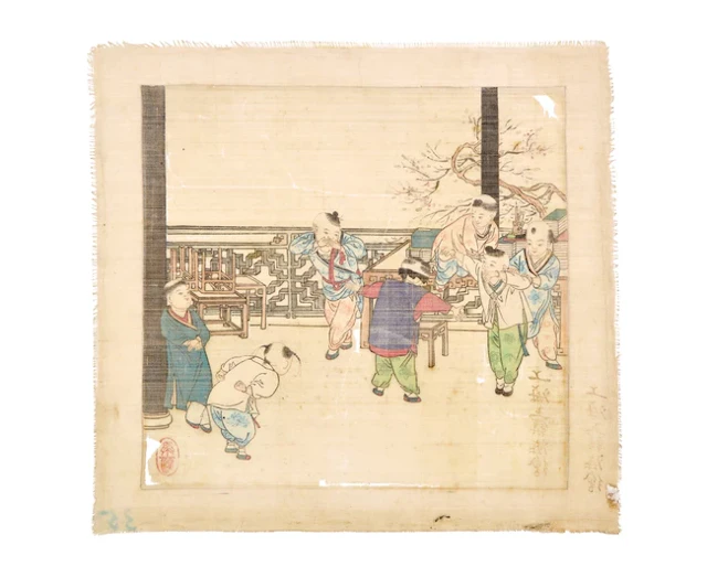 Wang Zhenhai (? - ?) Boys at play Ink and colour on silk