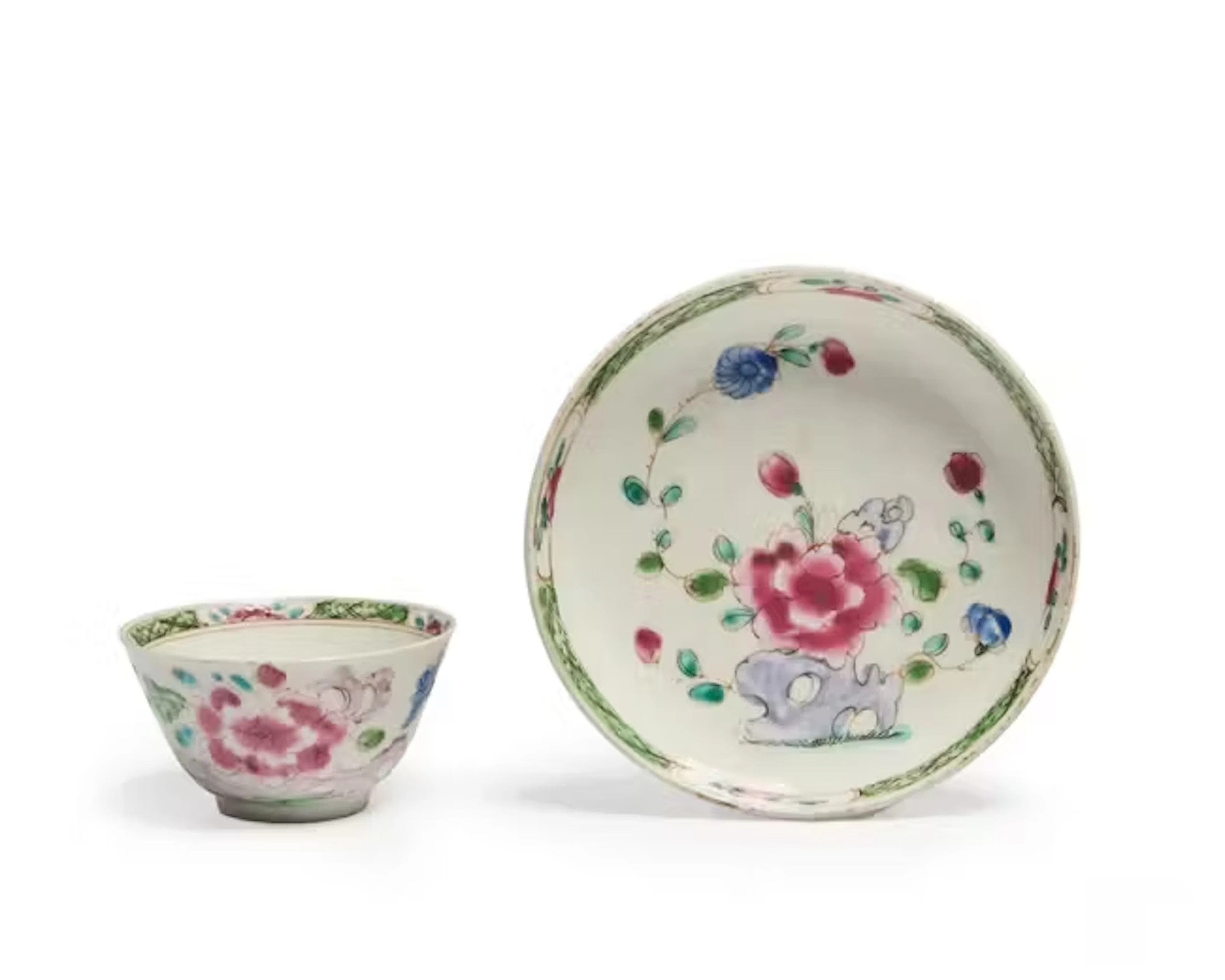 A Bow porcelain tea bowl and saucer